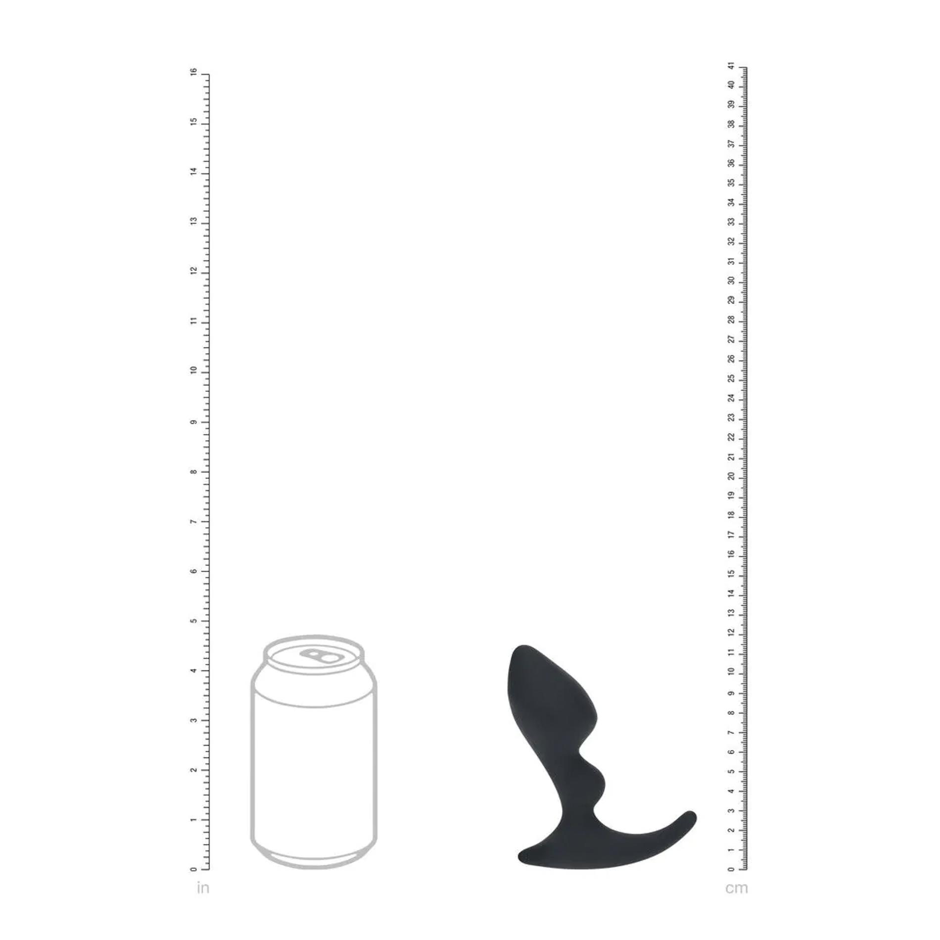 Double Ripple Silicone Prostate Massager - Black