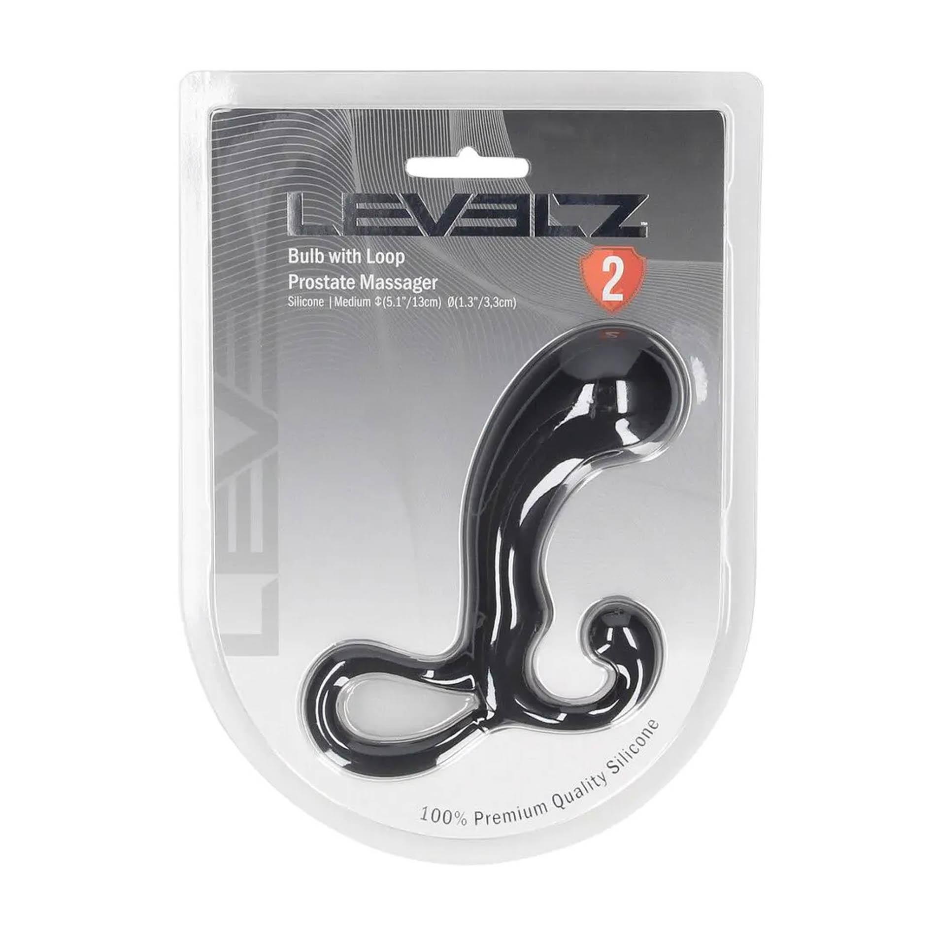 Bulb With Loop Silicone Prostate Massager - M - Black