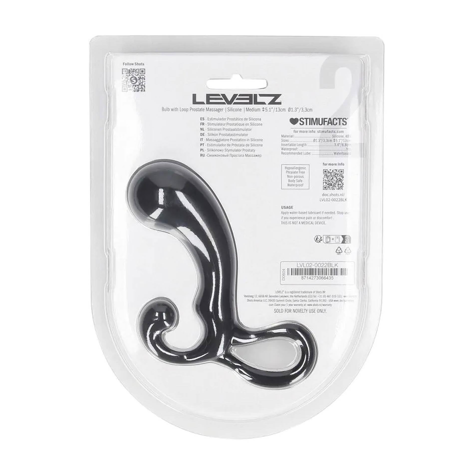 Bulb With Loop Silicone Prostate Massager - M - Black