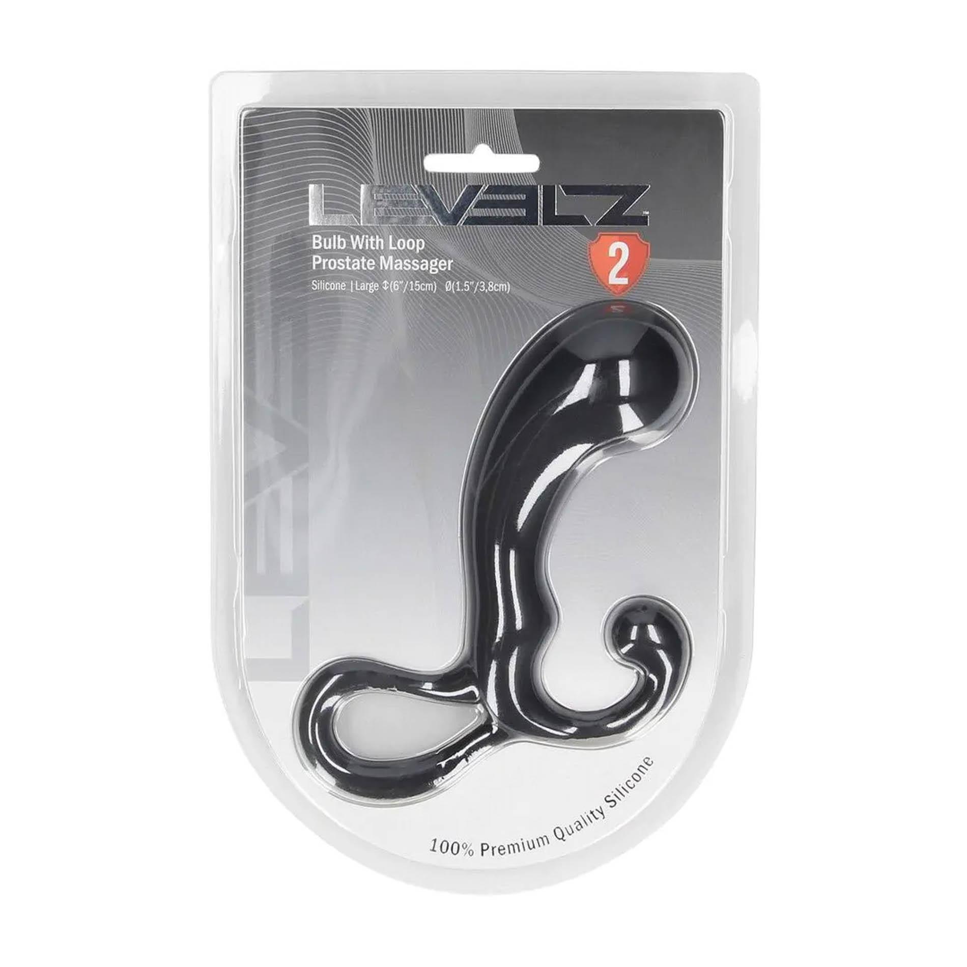 Bulb With Loop Silicone Prostate Massager - L - Black