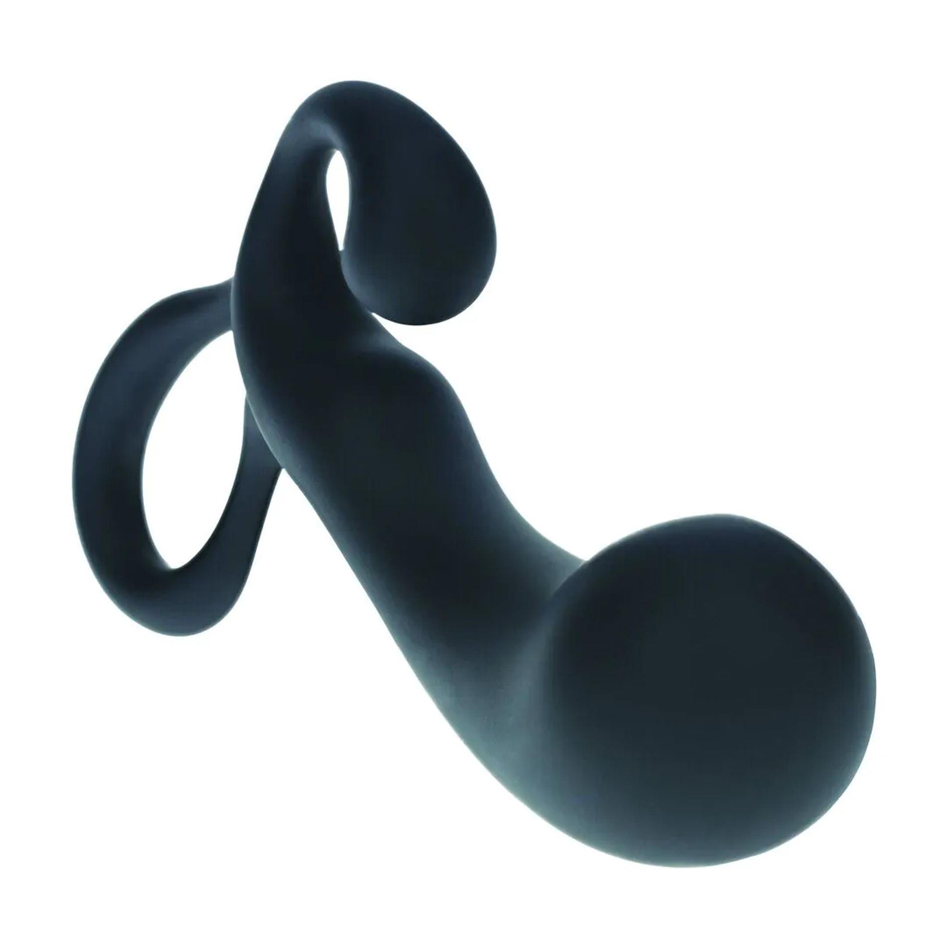 Bulb With Loop Silicone Prostate Massager - L - Black