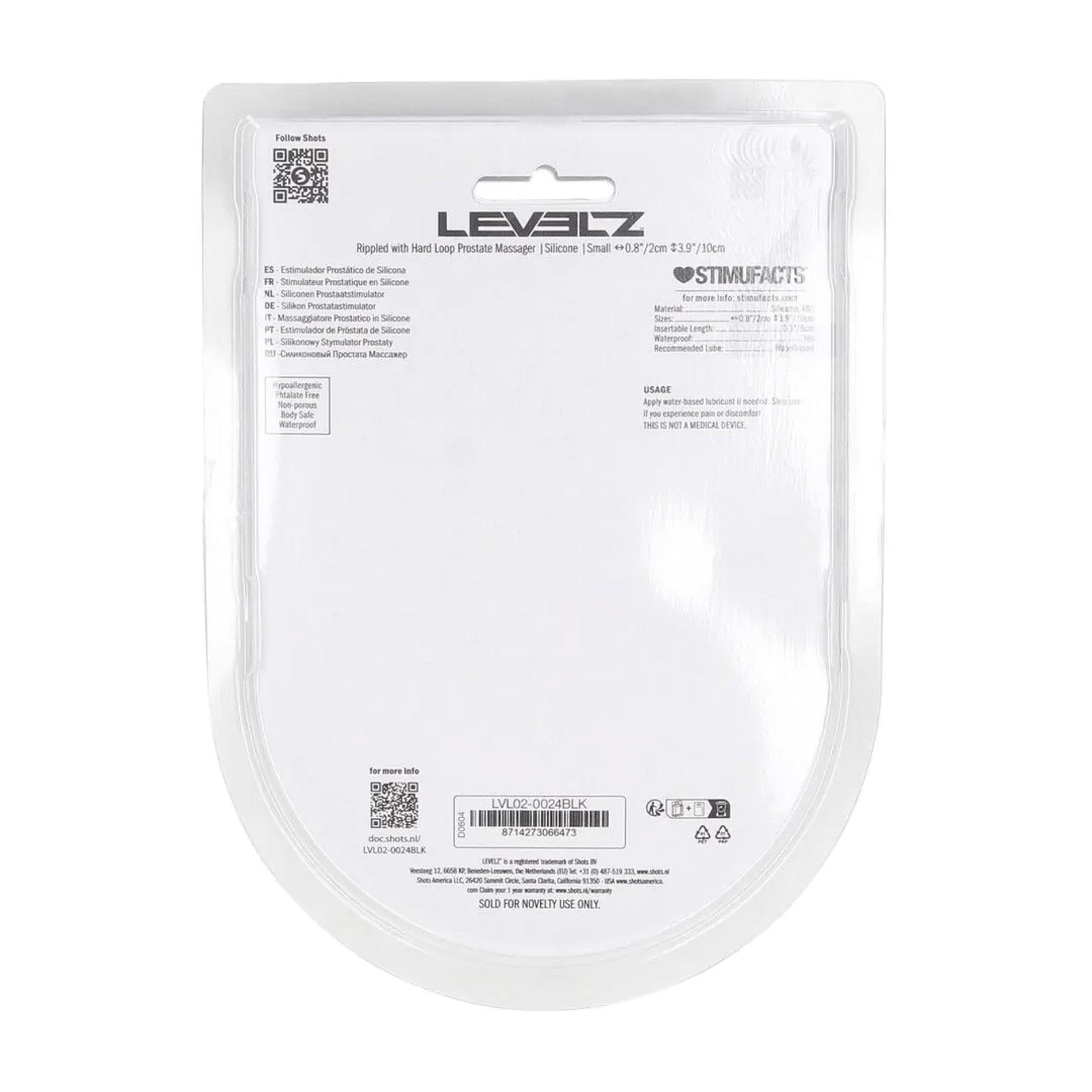 Rippled With Hard Loop Silicone Prostate Massager - S - Black