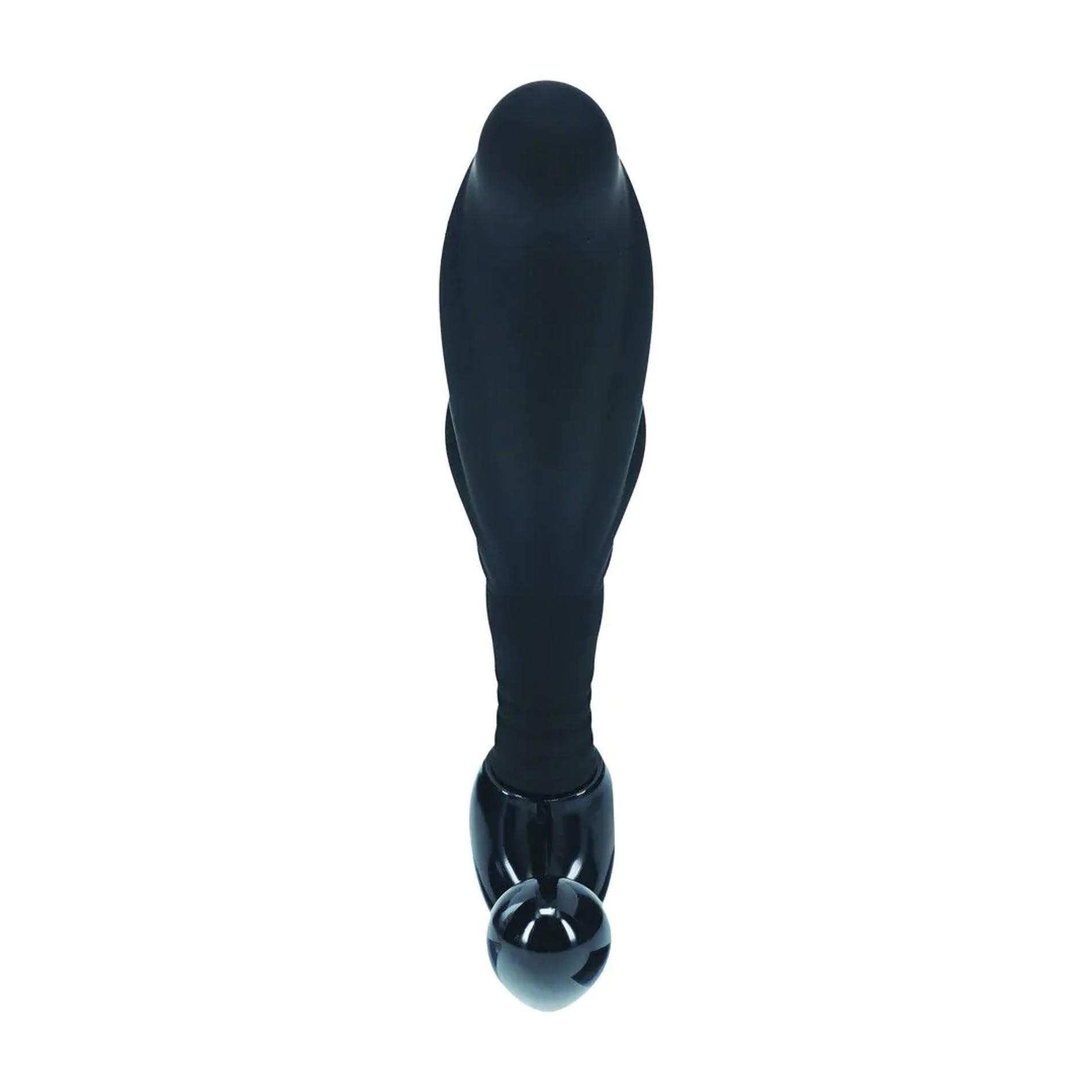 Rippled With Hard Loop Silicone Prostate Massager - S - Black
