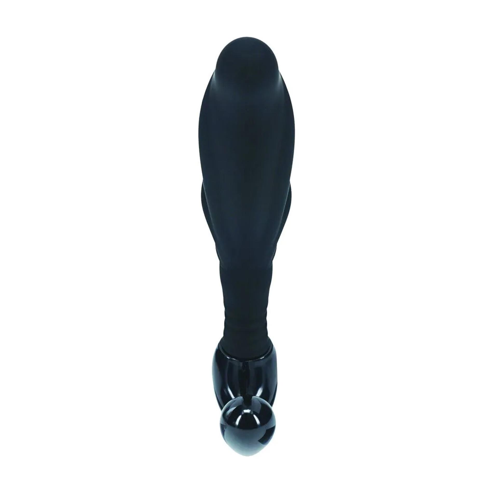 Rippled With Hard Loop Silicone Prostate Massager - M - Black
