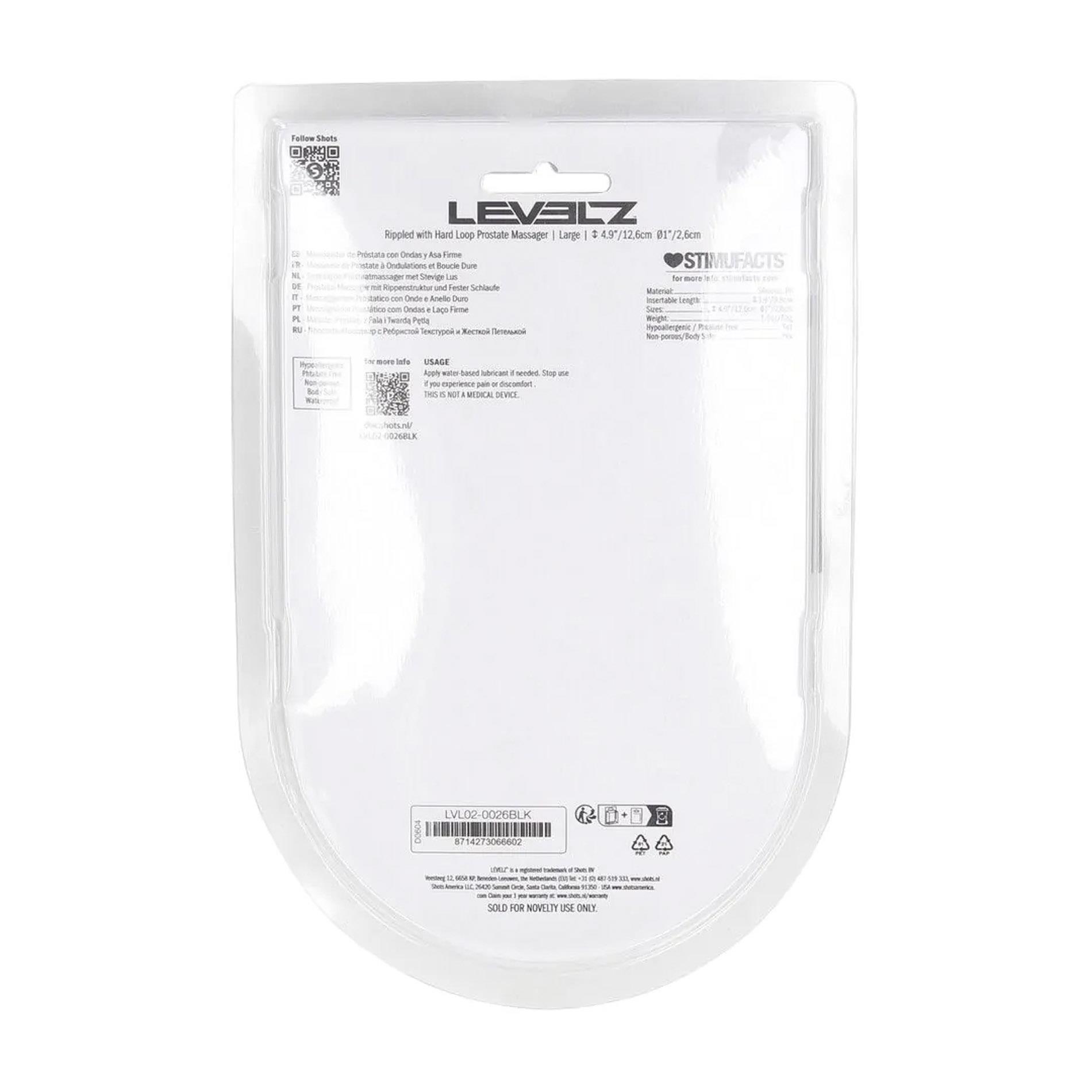 Rippled With Hard Loop Silicone Prostate Massager - L - Black