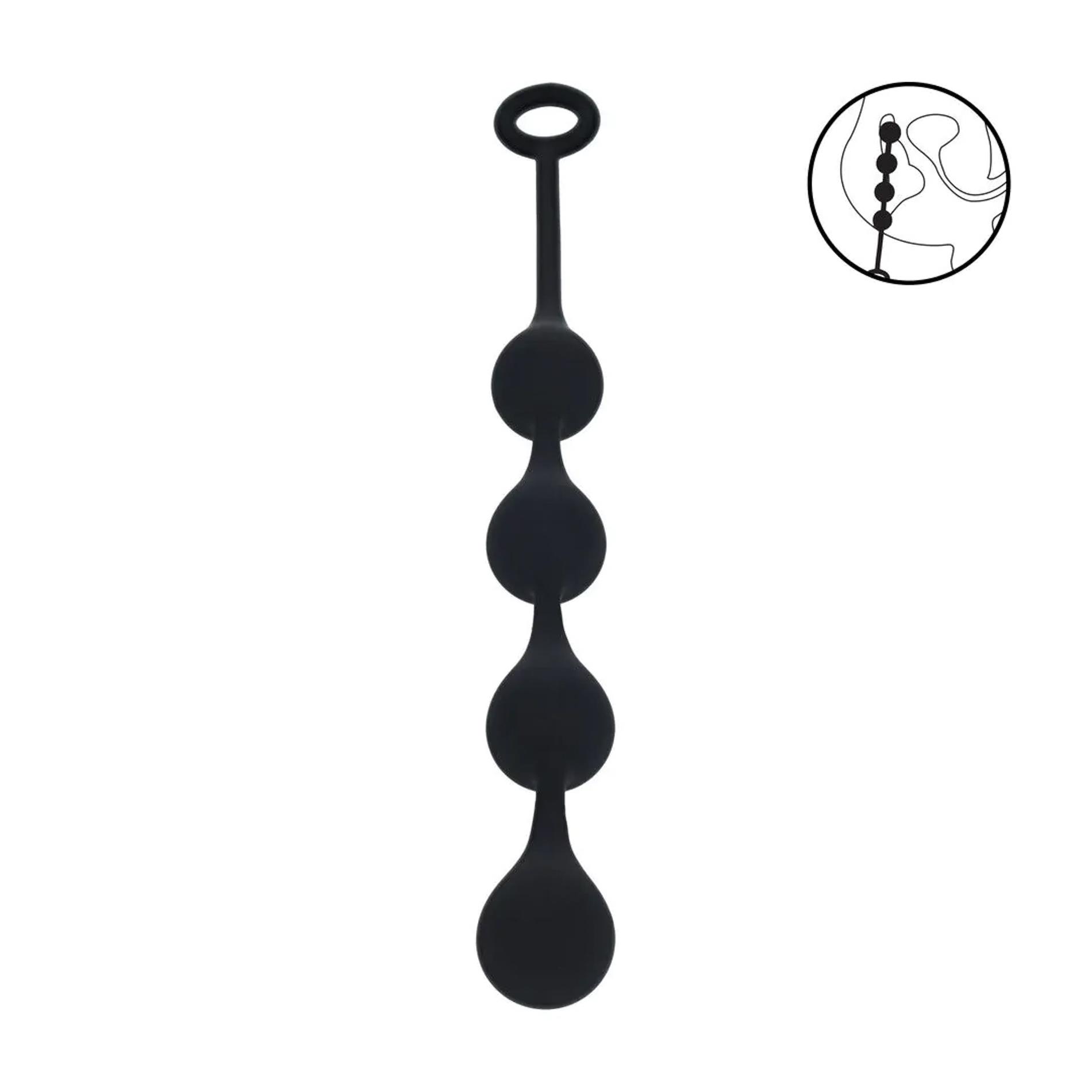 Waterdrop Silicone Anal Balls -M - 30Mm - Black