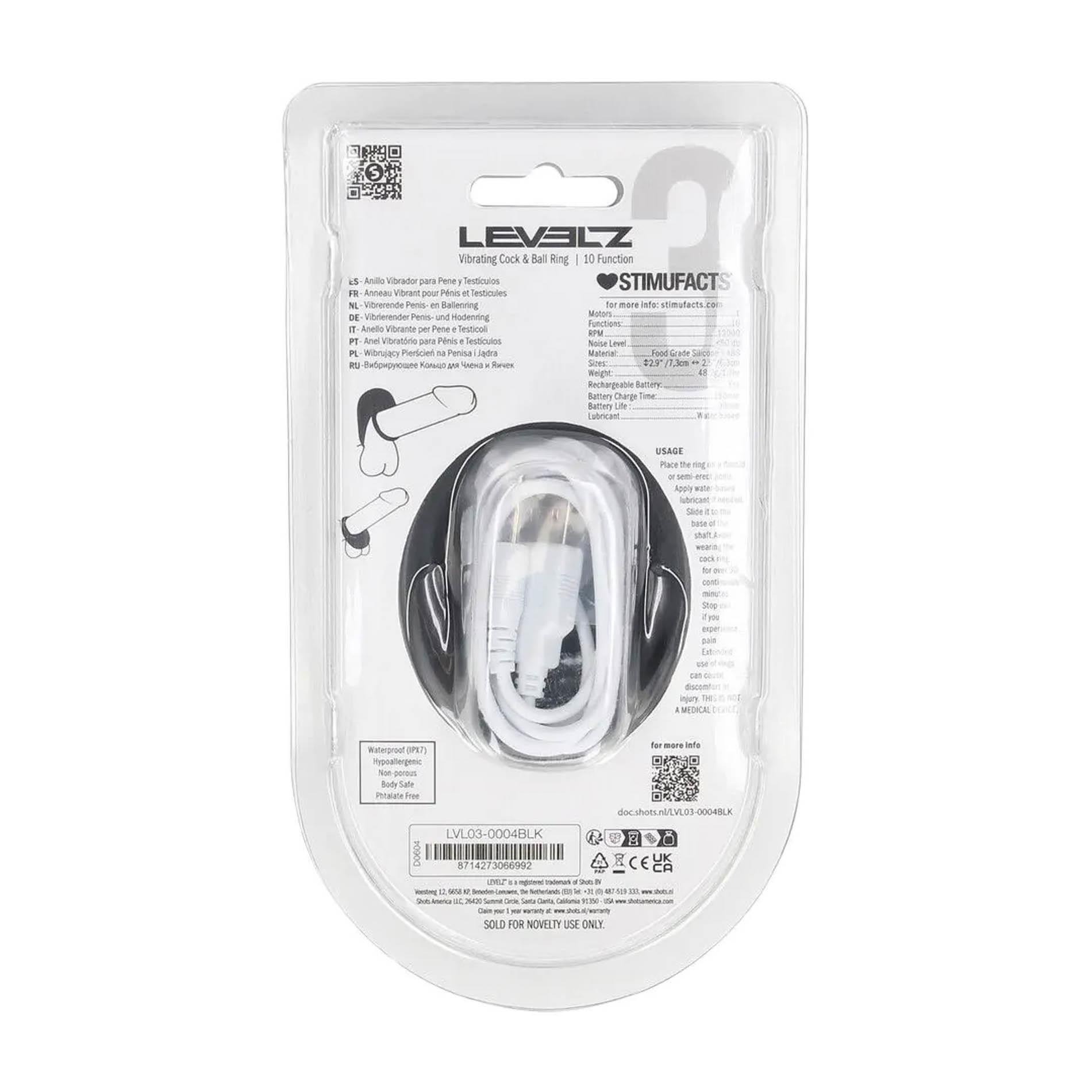 Vibrating Liquid Silicone Cock And Ball Ring - Black