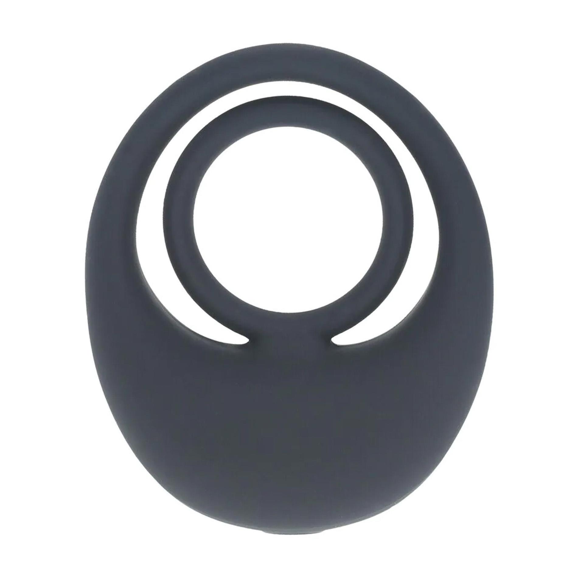 Vibrating Liquid Silicone Cock And Ball Ring - Black