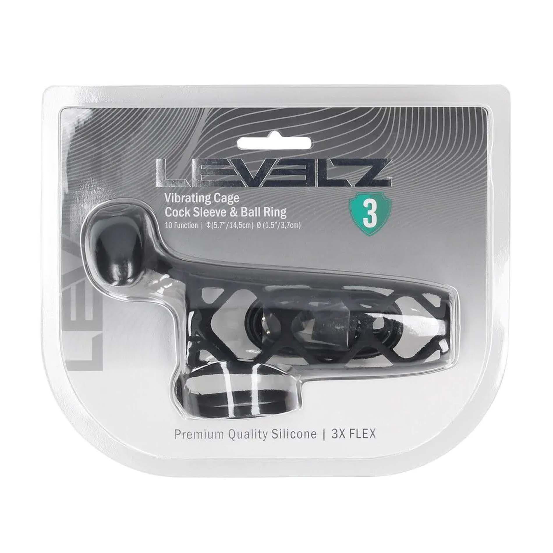 Vibrating Cage Silicone Cock Sleeve And Ball Ring - Black