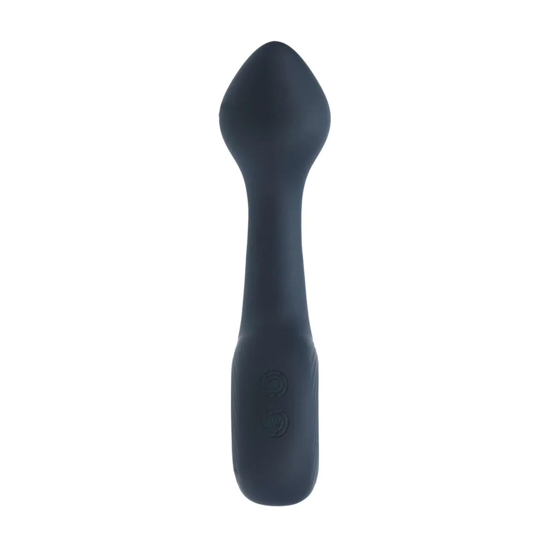 Vibrating Bulb Silicone Prostate Massager With Loop - Black