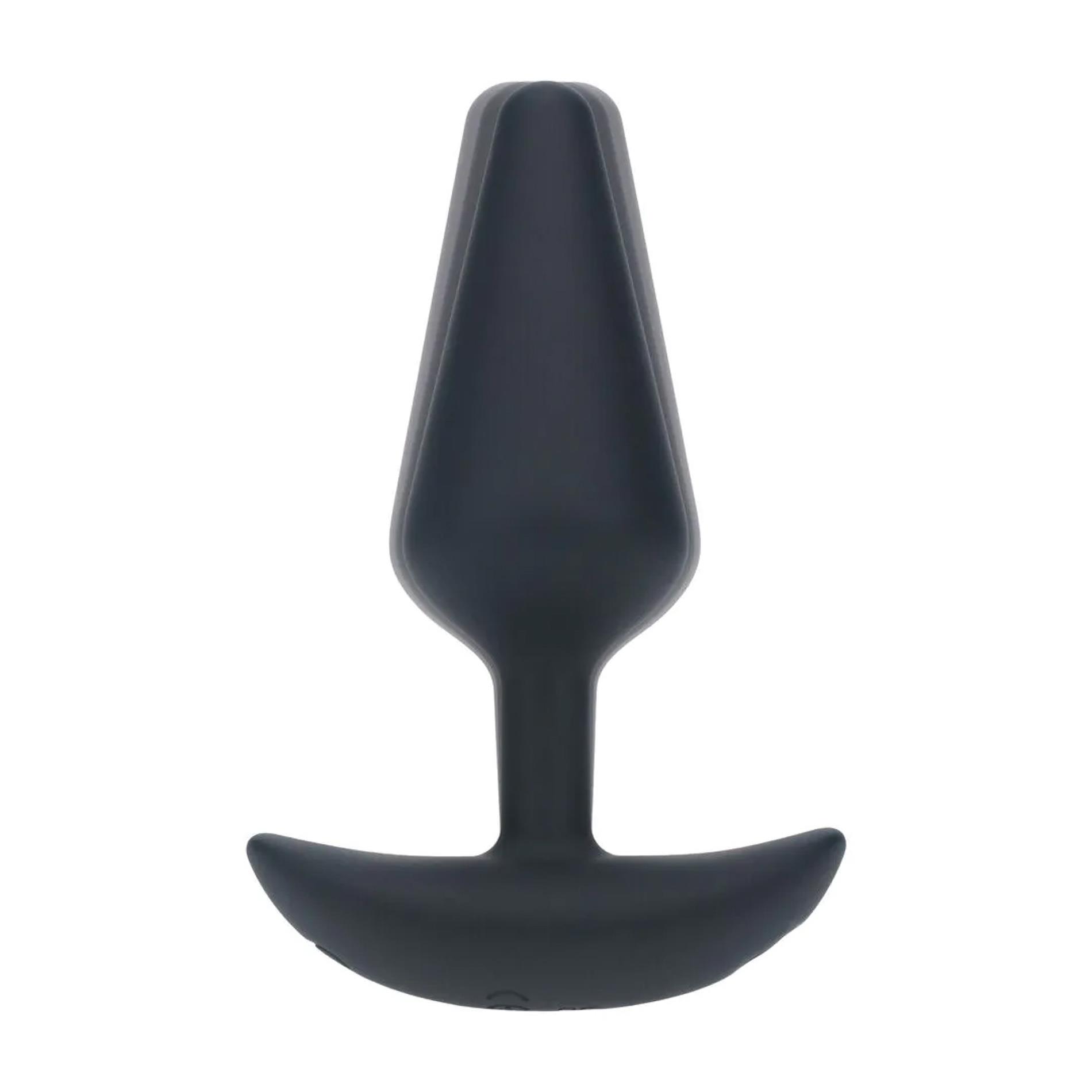 Classic Vibrating Silicone Anal Plug - M - Black
