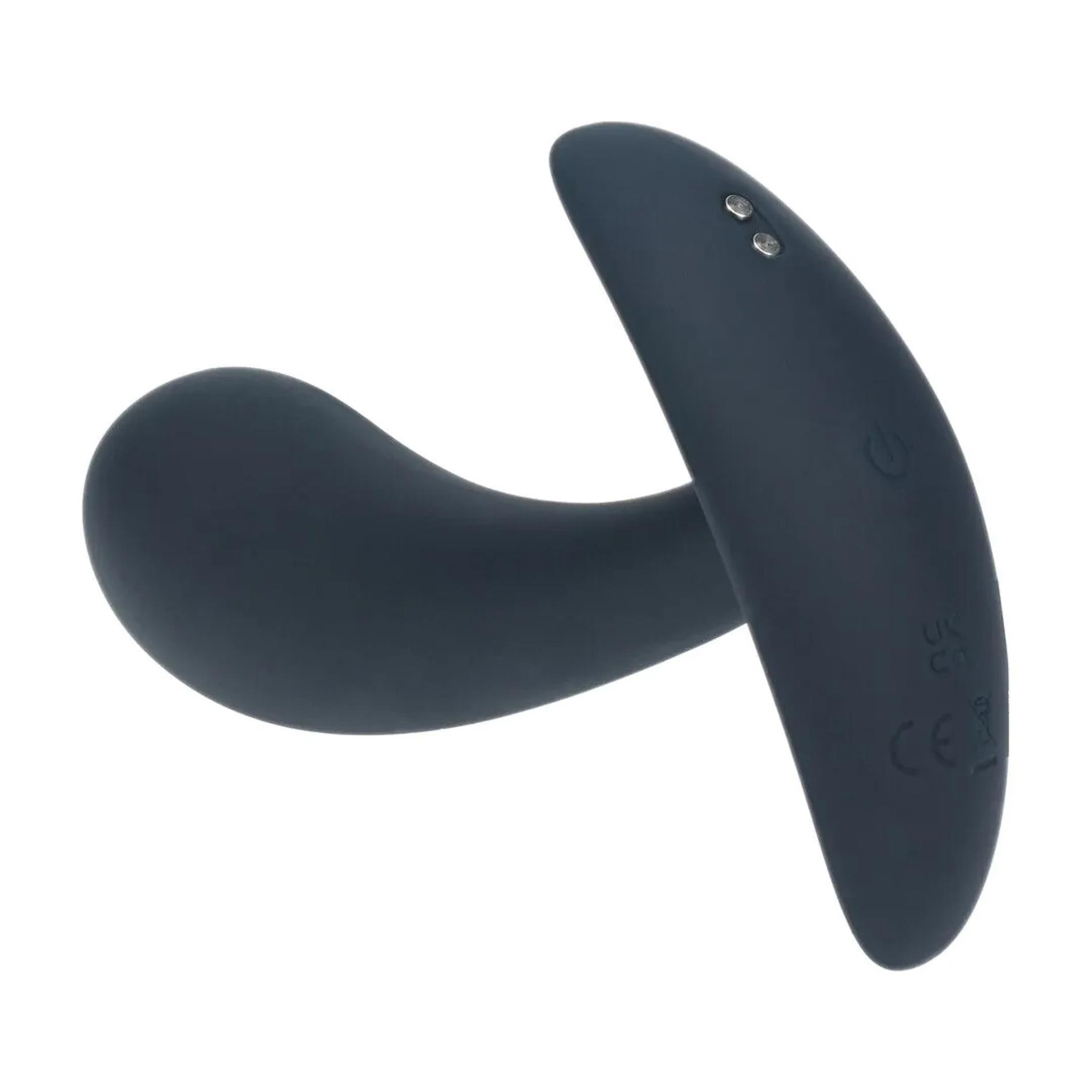 Vibrating Silicone Prostate Stimulator Anal Plug - M - Black