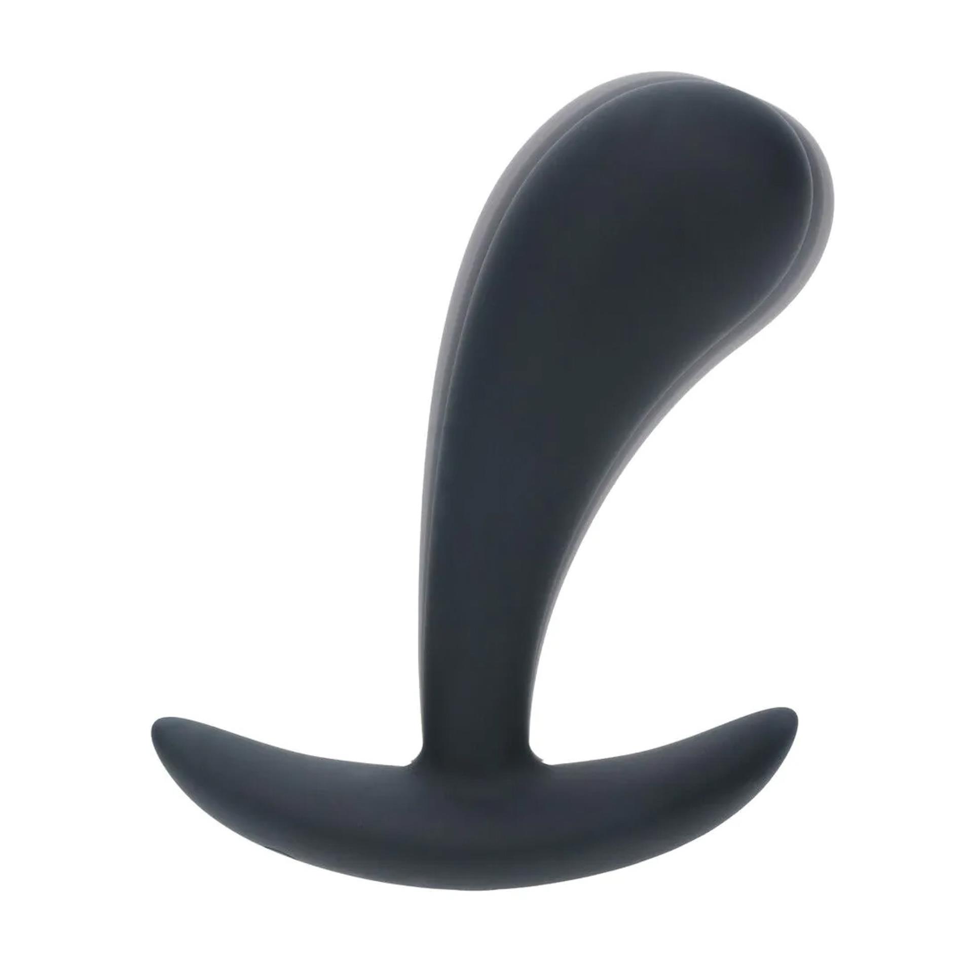 Vibrating Silicone Prostate Stimulator Anal Plug - M - Black
