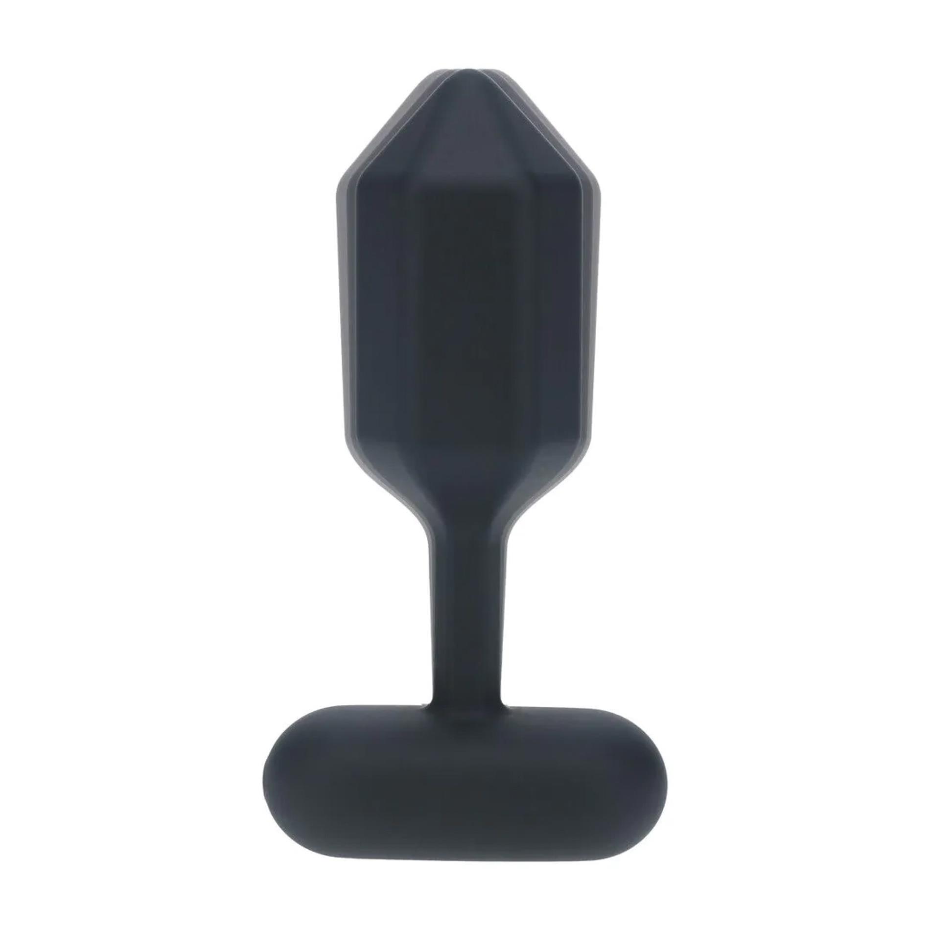 Hexagonal Vibrating Silicone Anal Plug - S - Black