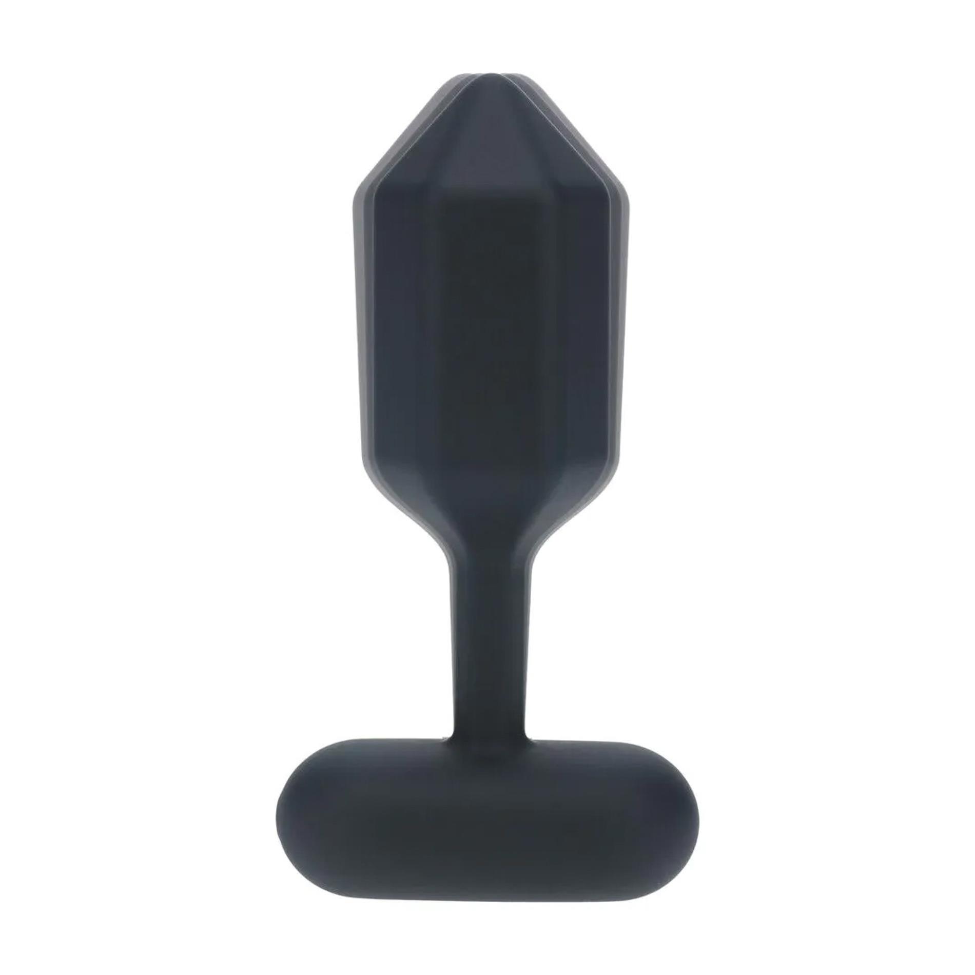 Hexagonal Vibrating Silicone Anal Plug - L - Black