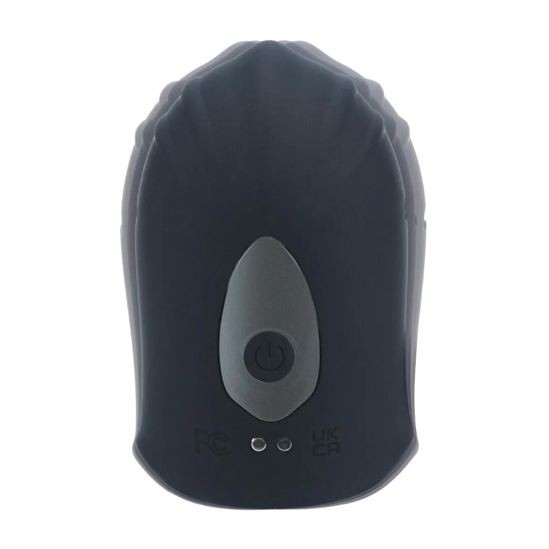 Adjustable Vibrating Silicone Penis Head Stimulator - Black