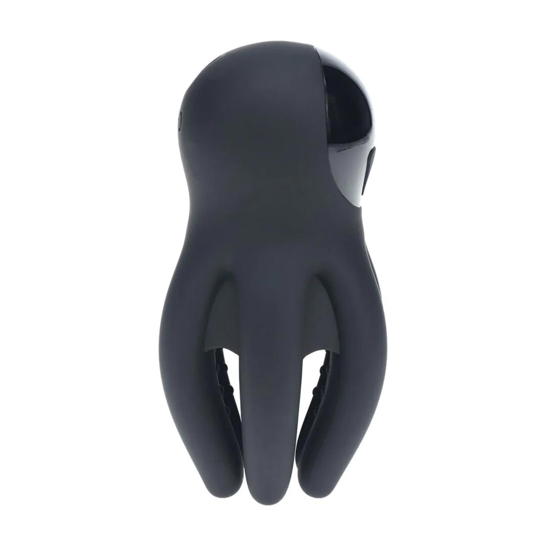 Digital Vibrating Silicone Penis Head Stimulator With Tentacles - Black