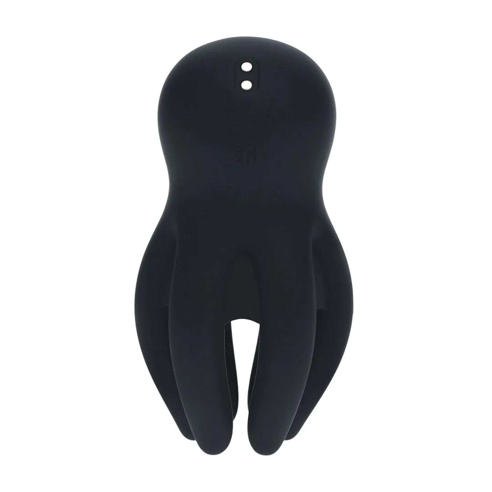 Digital Vibrating Silicone Penis Head Stimulator With Tentacles - Black