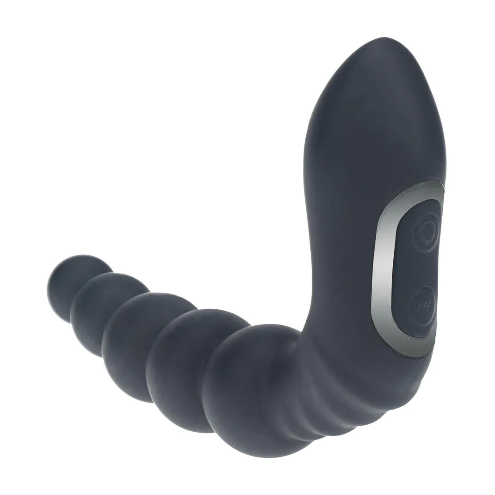 Vibrating Heating Bendable Tapping Beaded Silicone Prostate Stimulator -