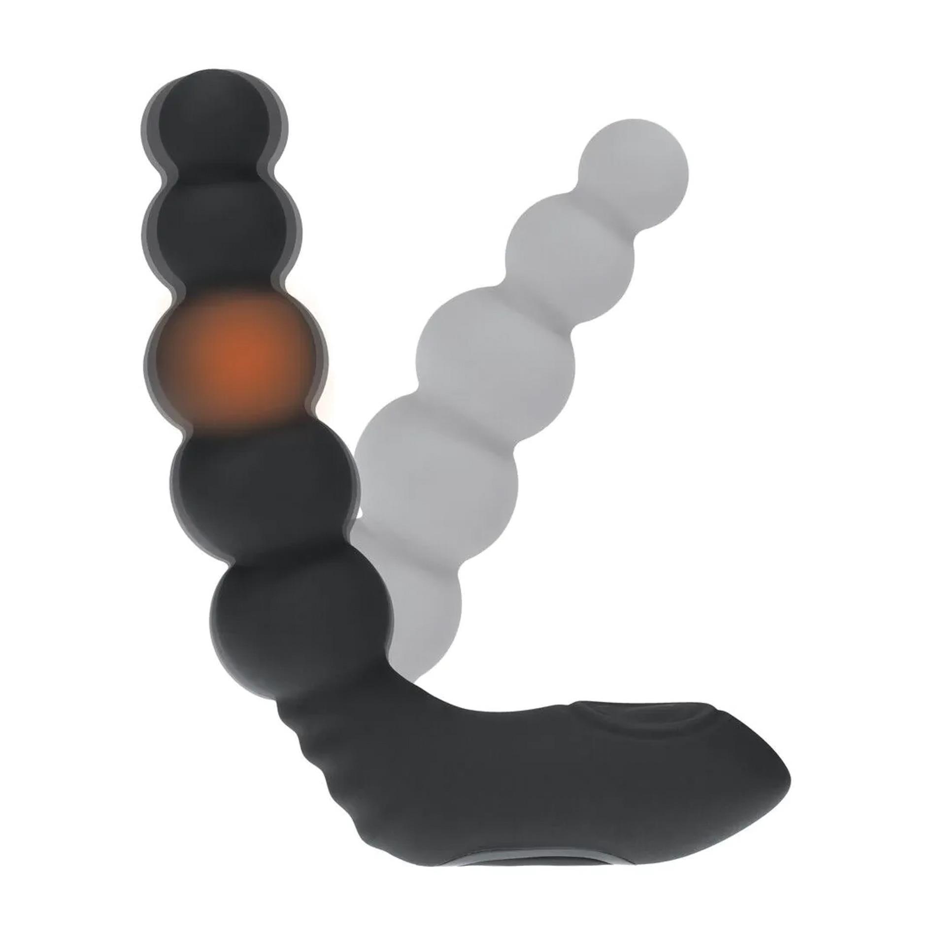Vibrating Heating Bendable Tapping Beaded Silicone Prostate Stimulator -