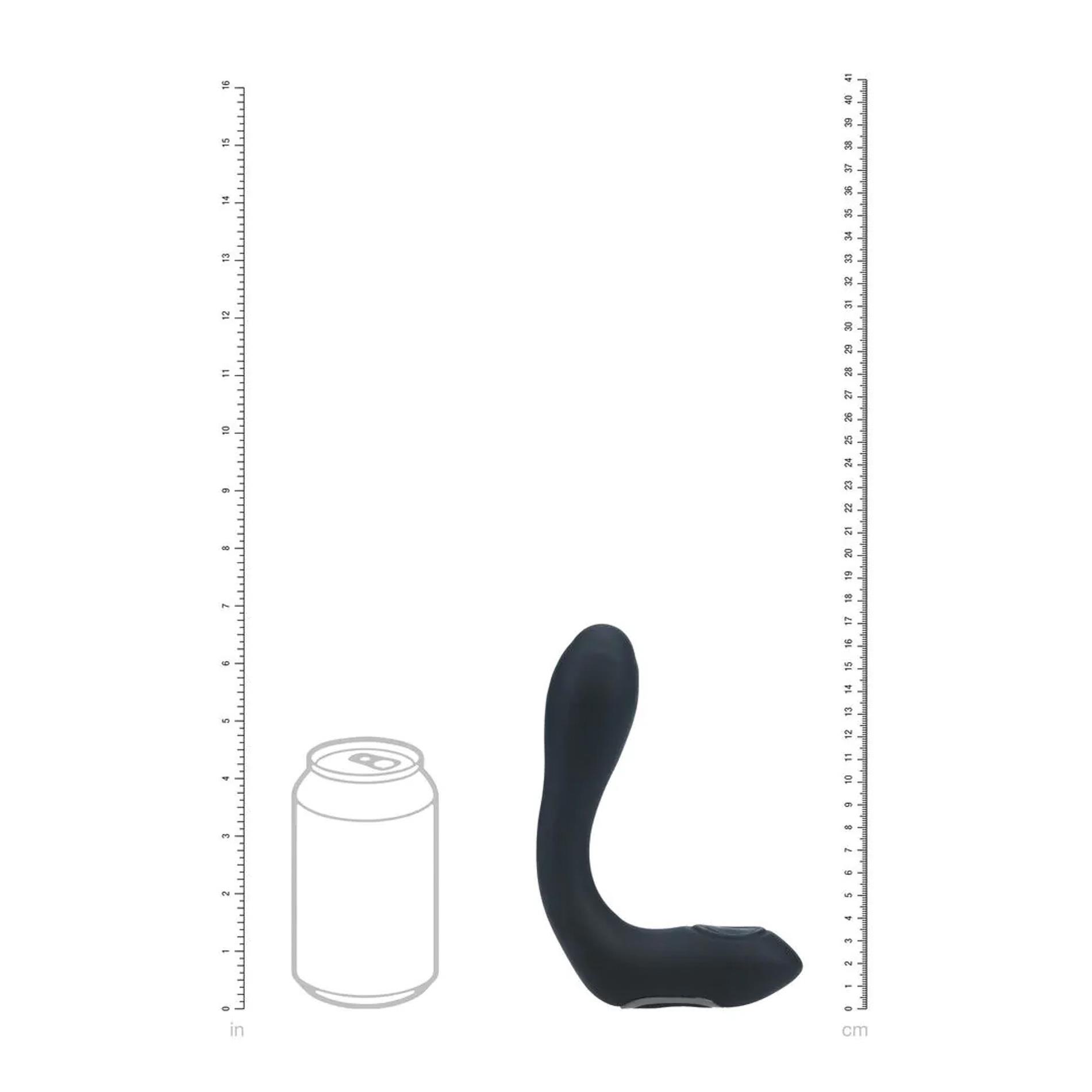 Vibrating Heating Bendable Tapping Silicone Prostate Stimulator - Black
