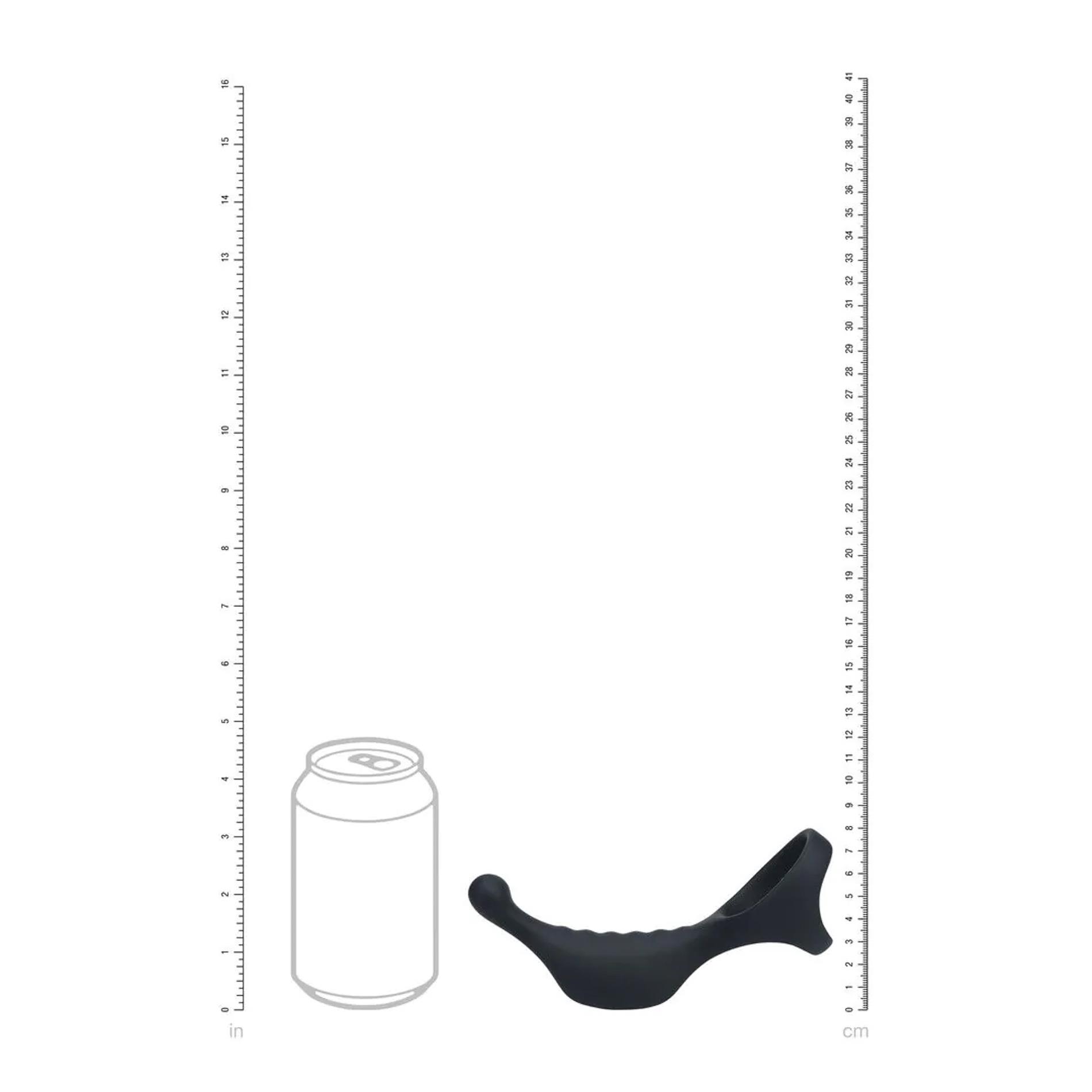 Vibrating Silicone Prostate Stimulator With Tri O Cockring - Black