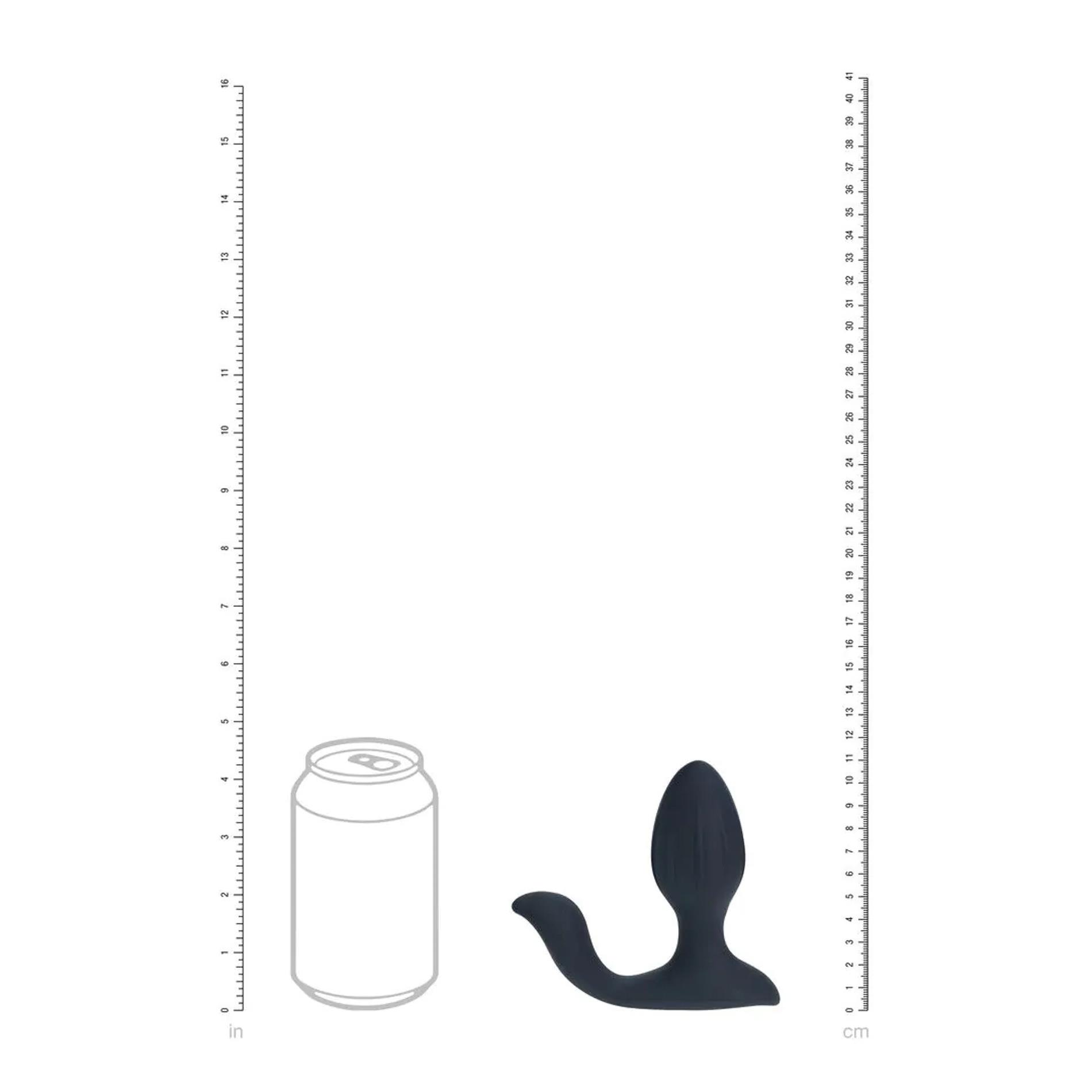 Vibrating And Rotating Silicone Anal Plug With Ball Stimulator - Black