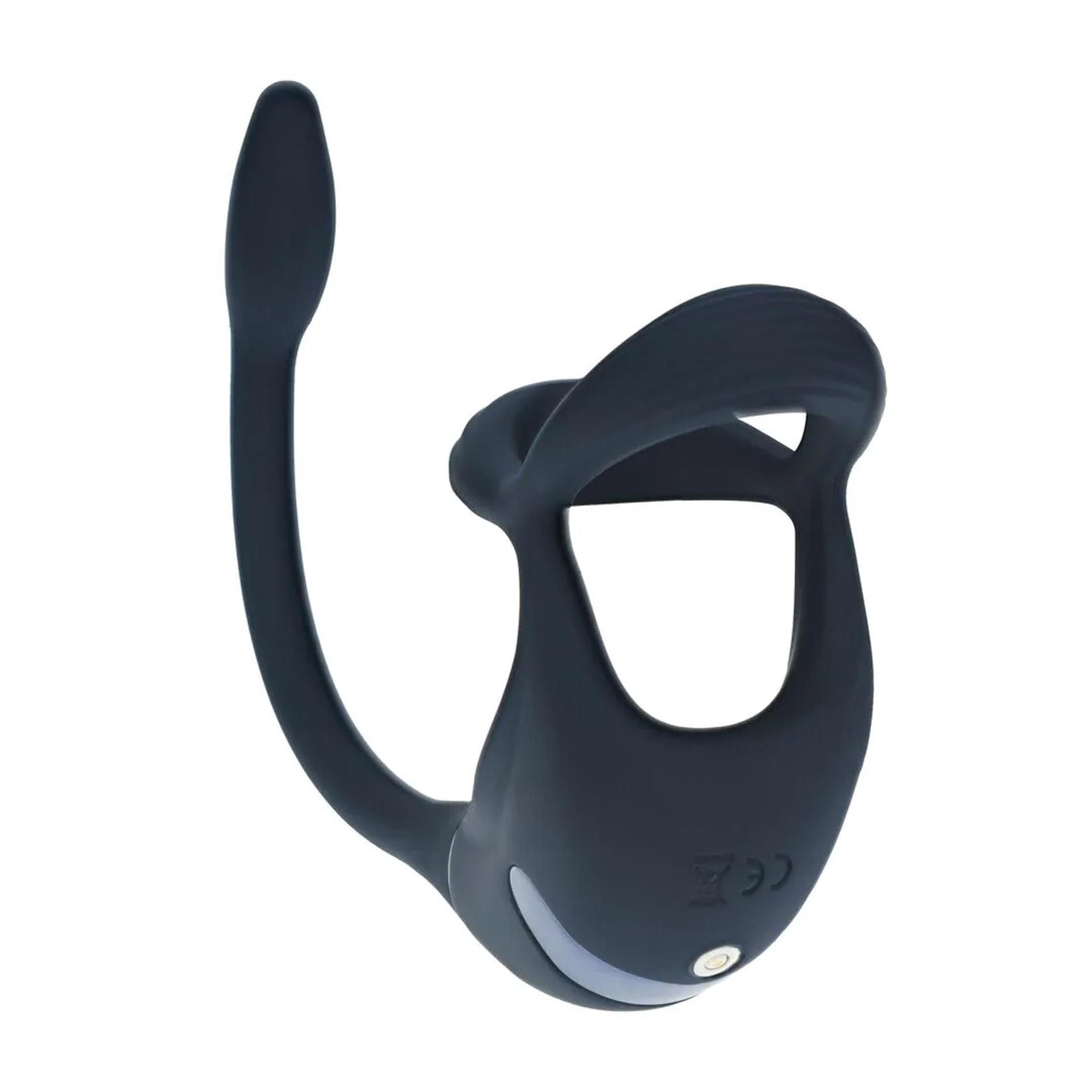 Remote Control Vibrating Silicone Tri O Cockring With Prostate Stimulator -