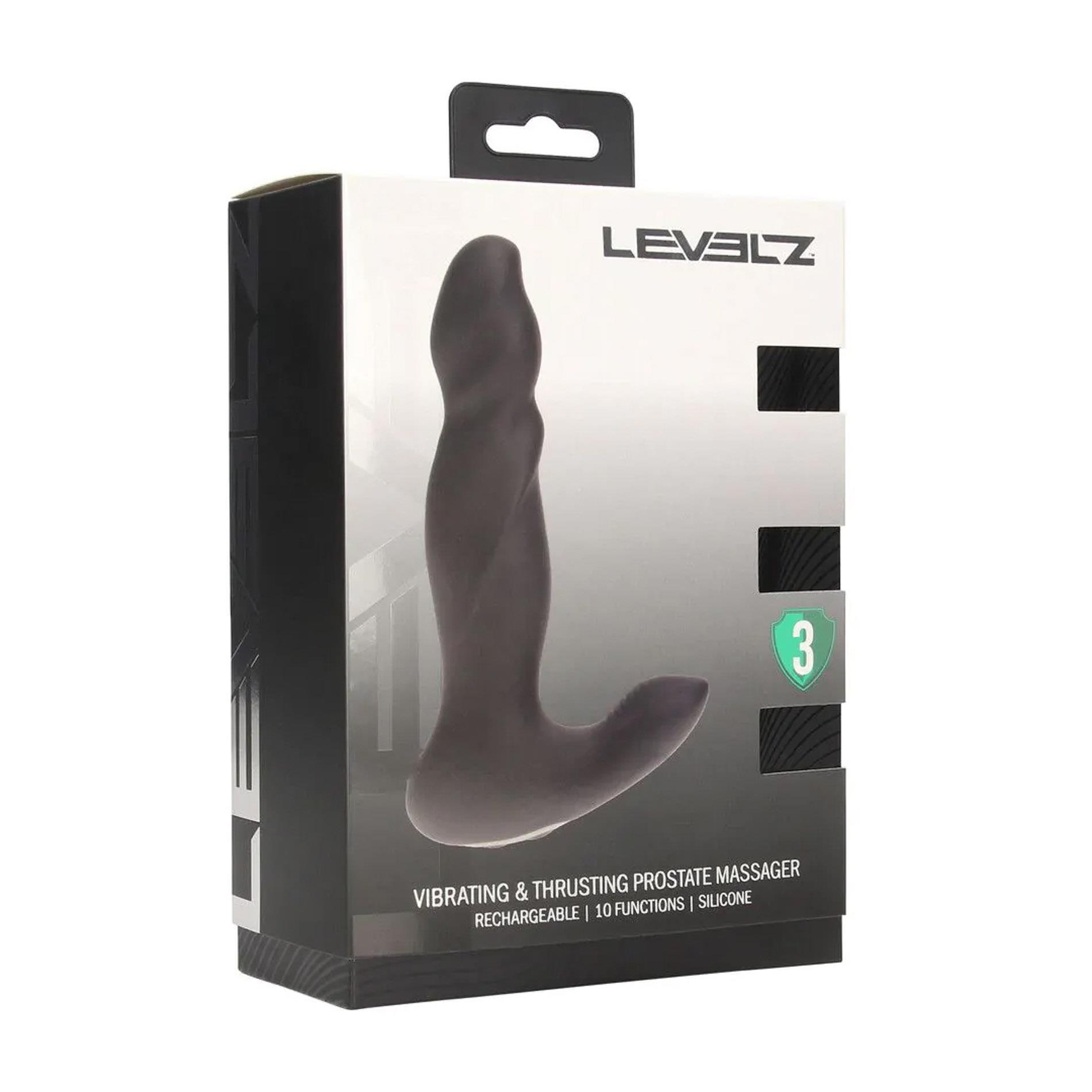 Vibrating And Thrusting Silicone Prostate Massager - Black