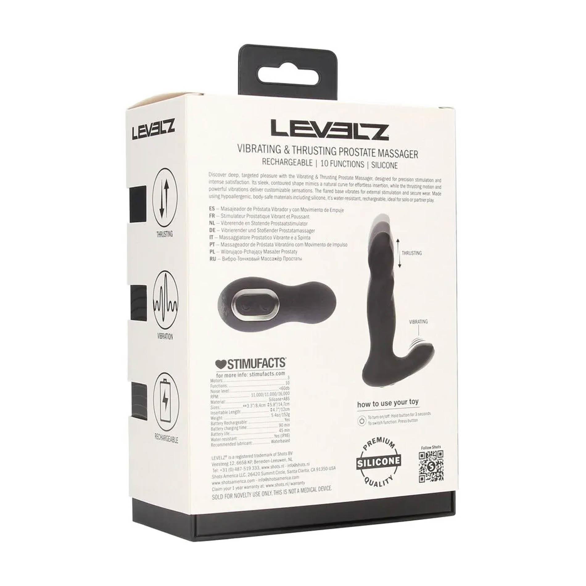 Vibrating And Thrusting Silicone Prostate Massager - Black