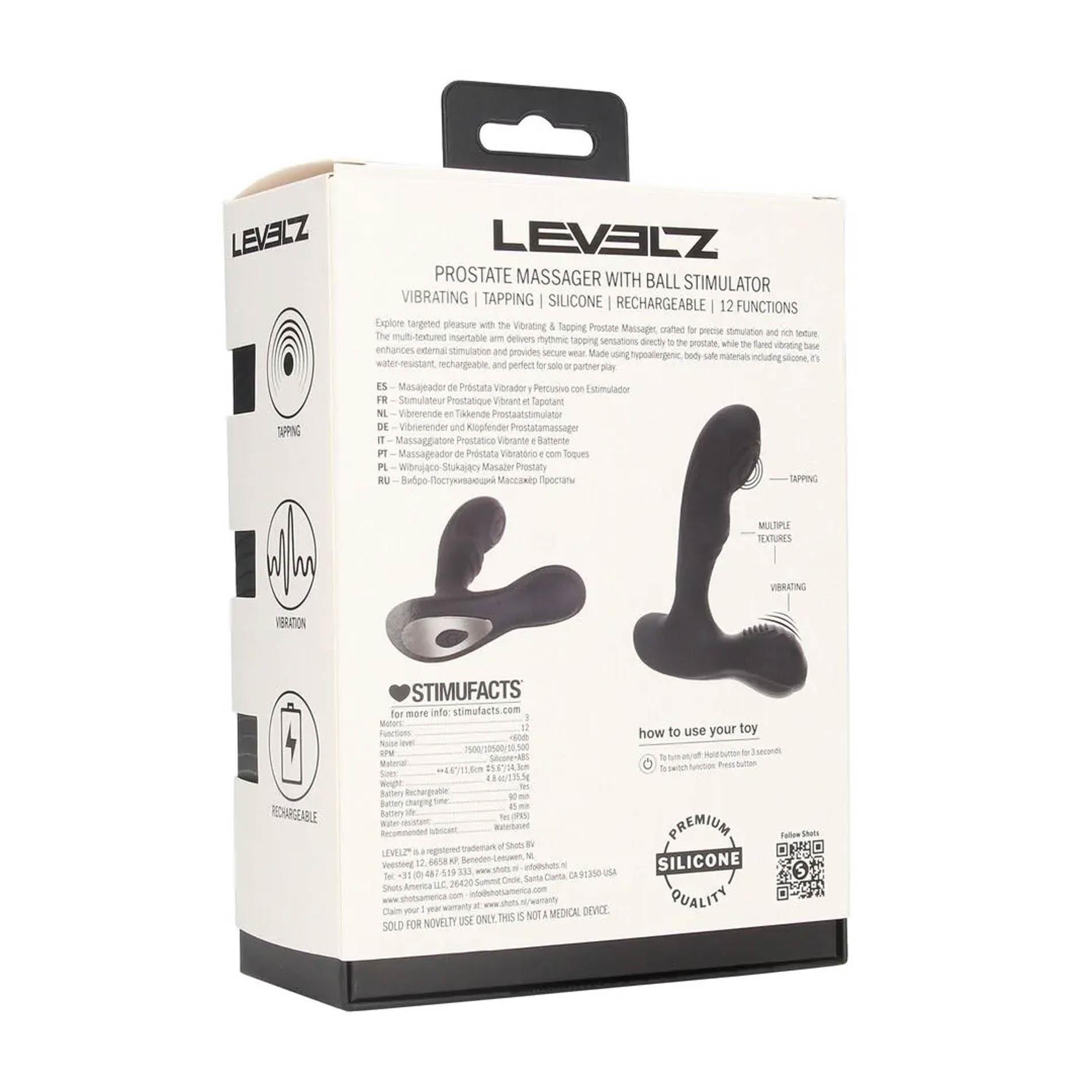 Vibrating And Tapping Silicone Prostate Massager With Ball Stimulator