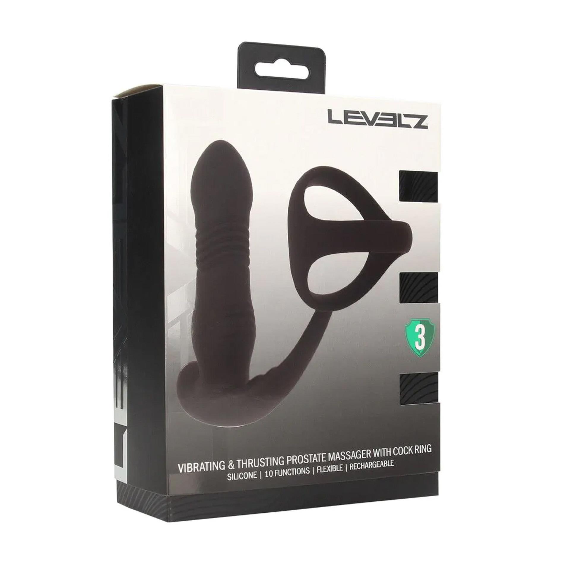Vibrating And Thrusting Silicone Prostate Massager With Tri O Cockring