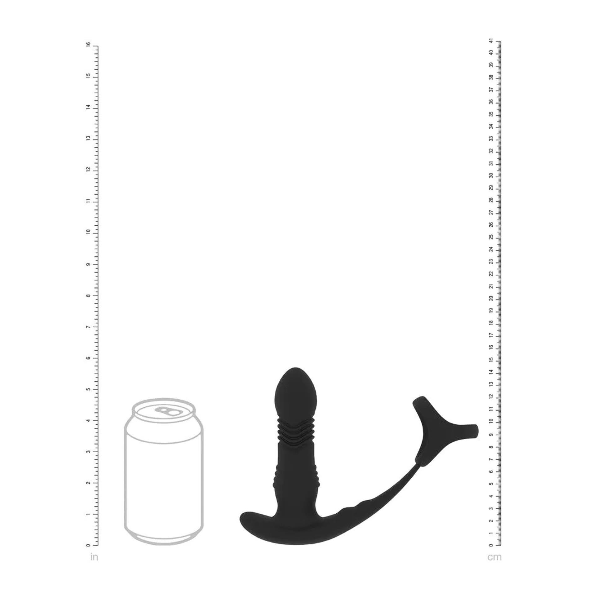 Vibrating And Thrusting Silicone Prostate Massager With Tri O Cockring