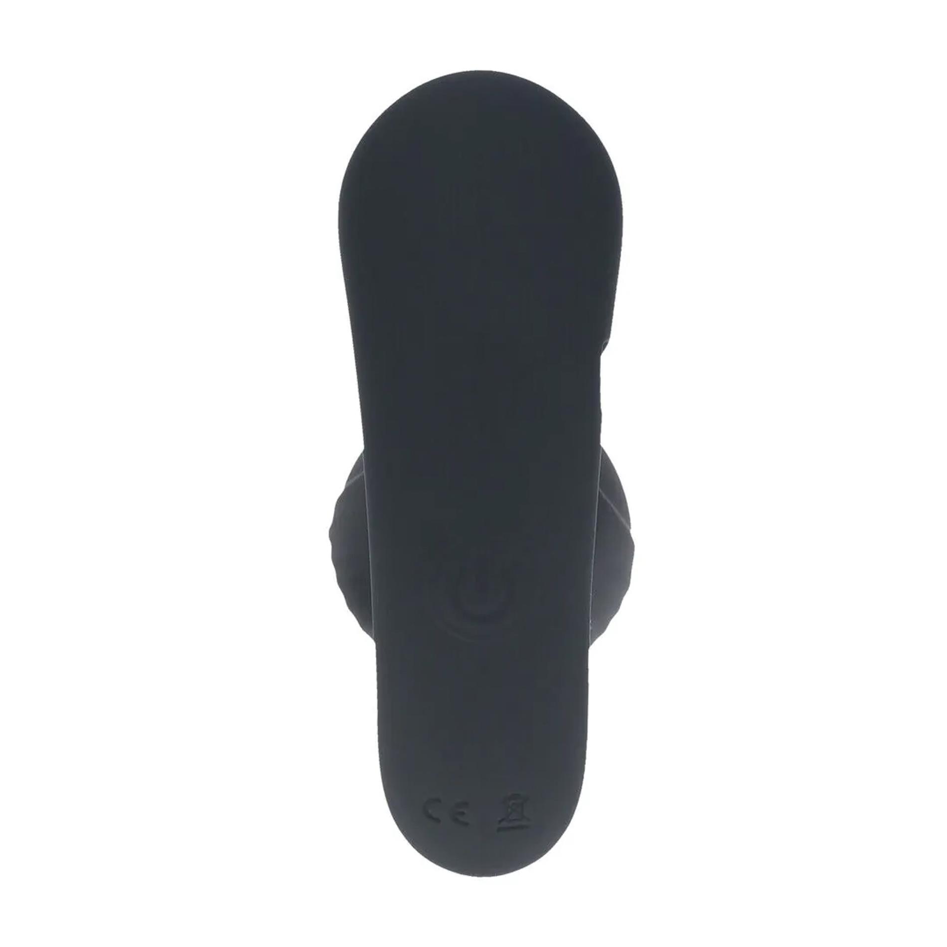 Remote Control Vibrating Liquid Silicone Anal Plug - Black