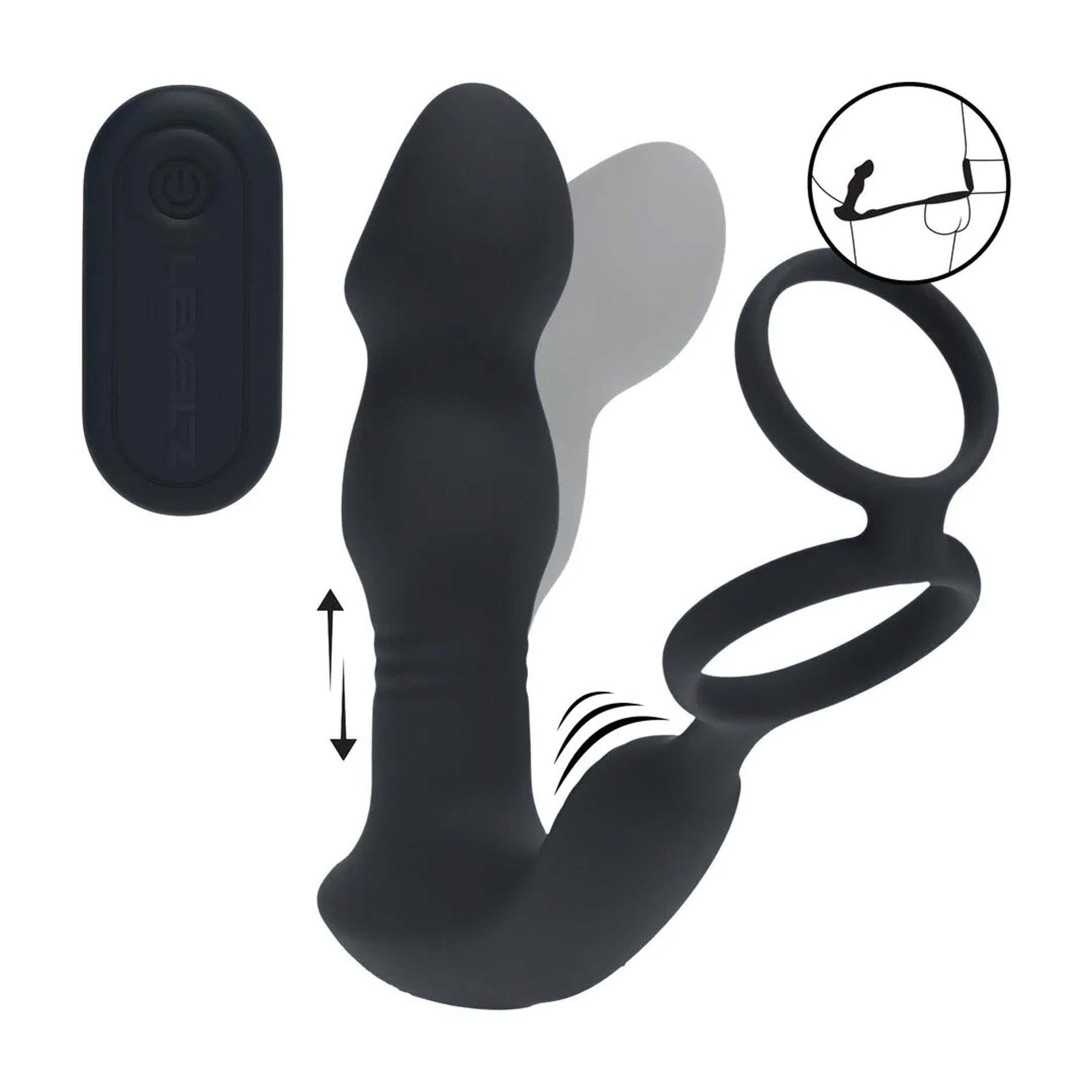 Remote Control Vibrating Thrusting Come-Hither Silicone Prostate Stimulator