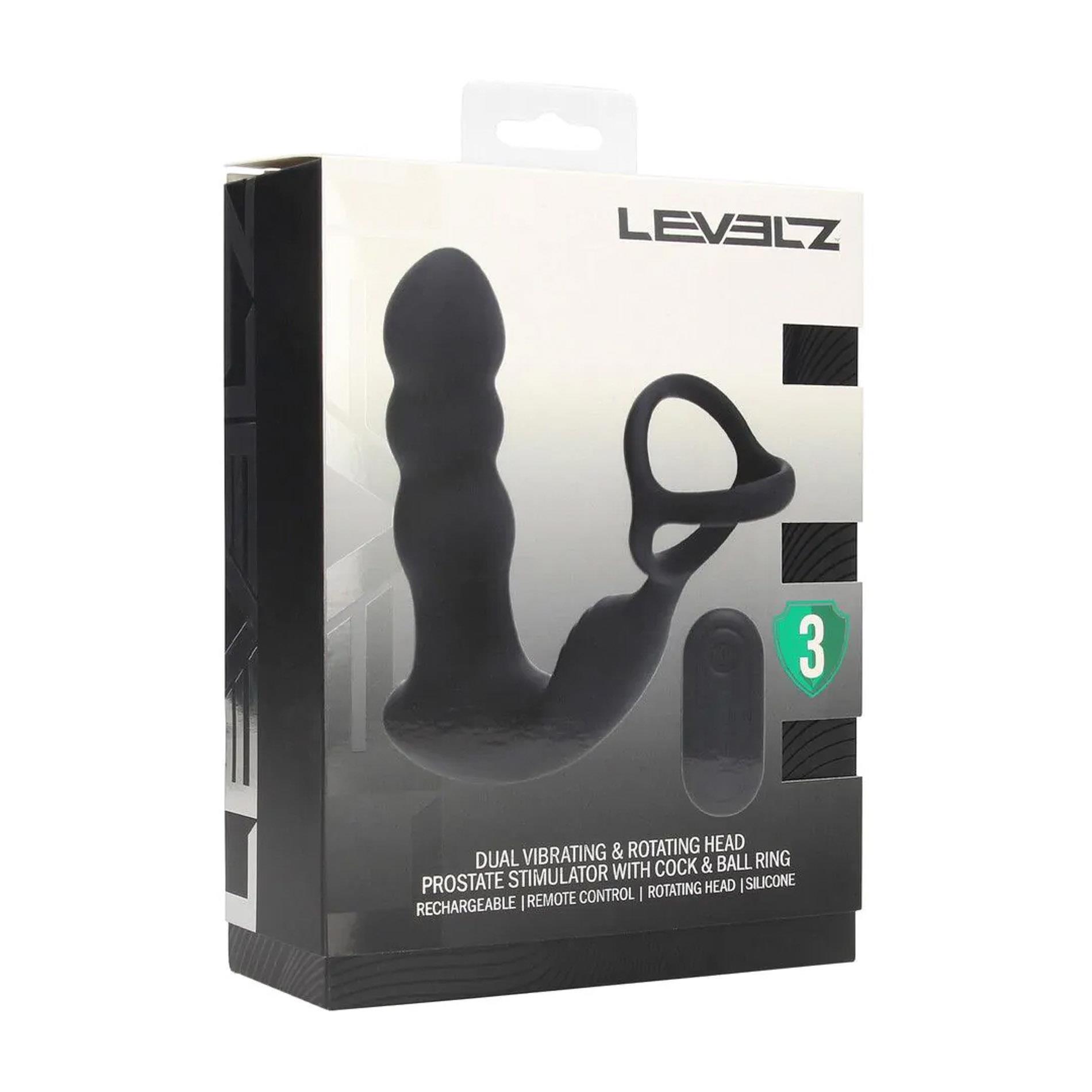 Dual Vibrating Remote Rotating Head Silicone Prostate Stimulator With Cock