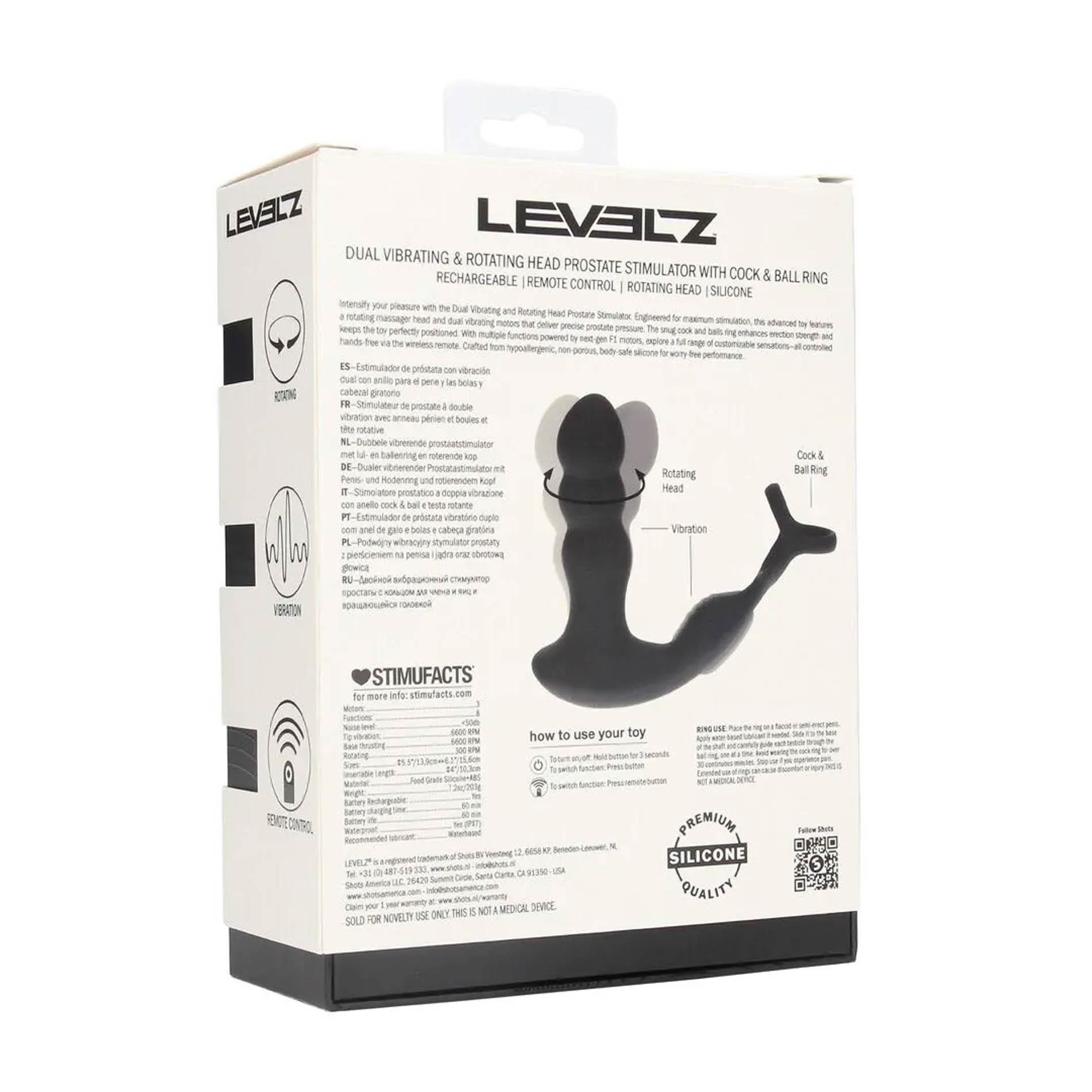 Dual Vibrating Remote Rotating Head Silicone Prostate Stimulator With Cock