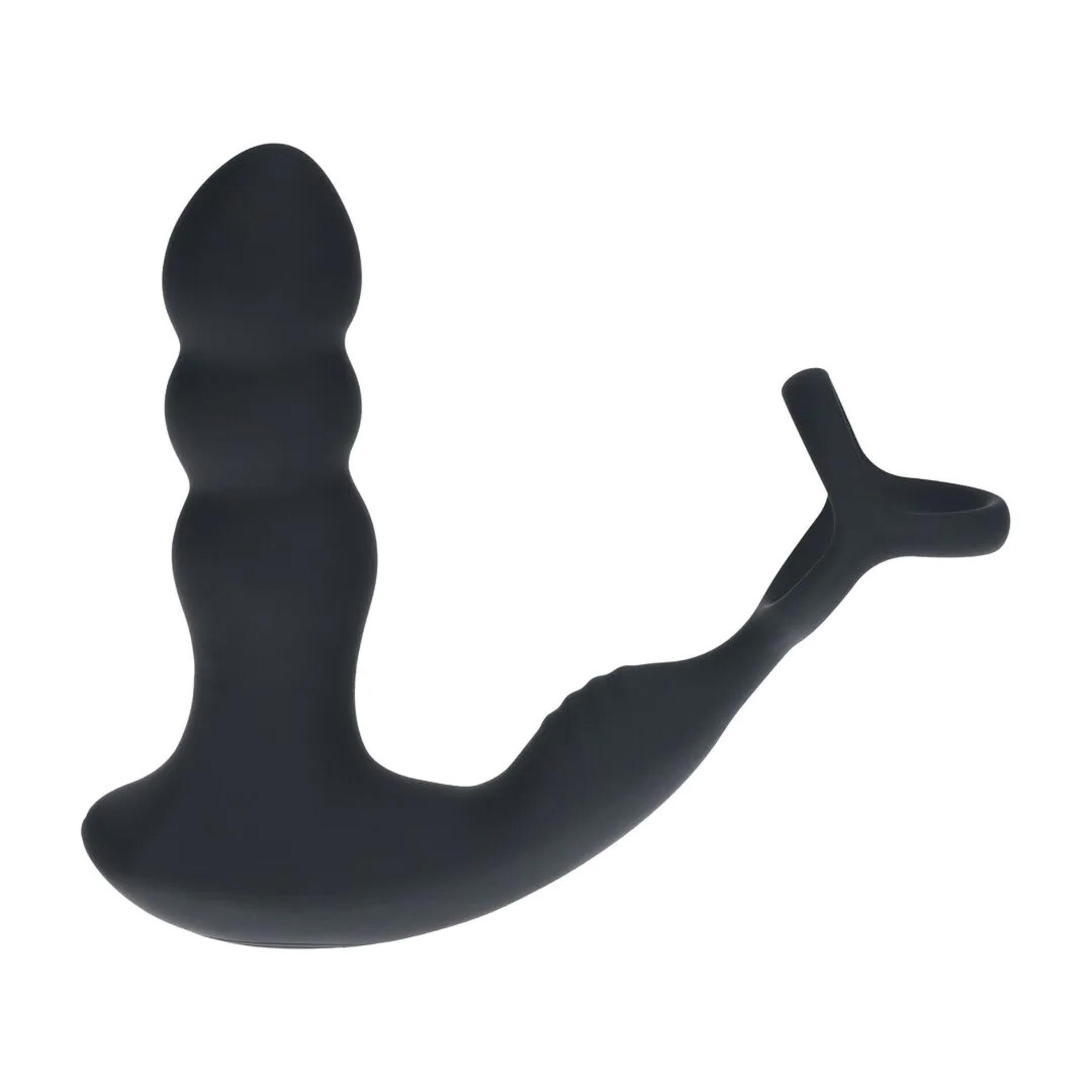 Dual Vibrating Remote Rotating Head Silicone Prostate Stimulator With Cock