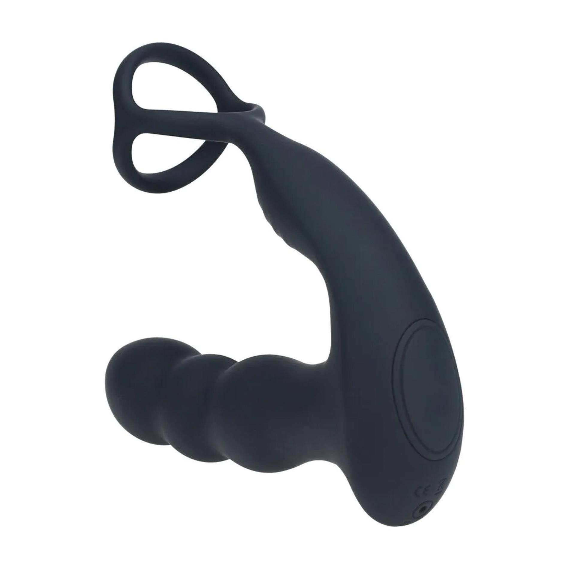 Dual Vibrating Remote Rotating Head Silicone Prostate Stimulator With Cock