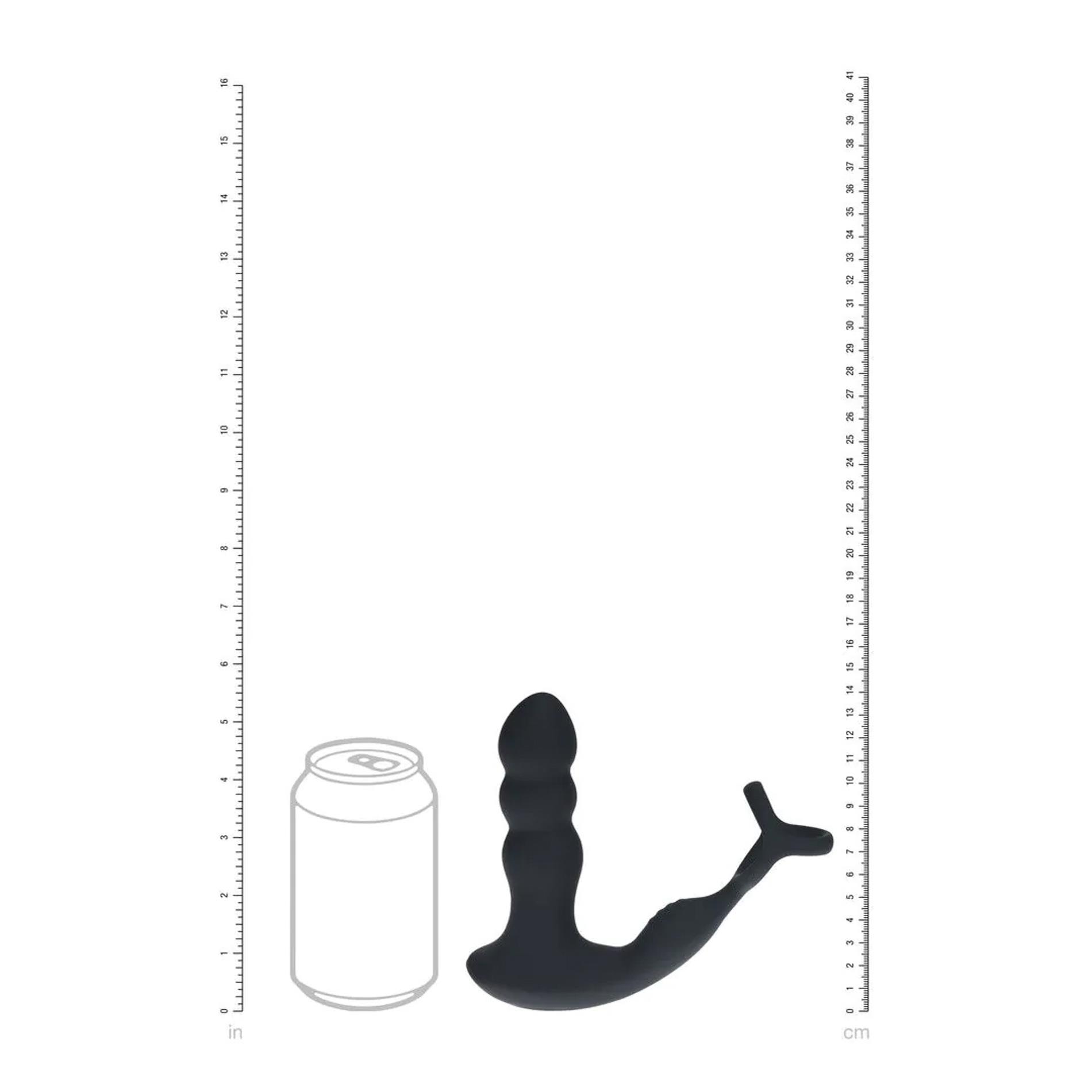 Dual Vibrating Remote Rotating Head Silicone Prostate Stimulator With Cock