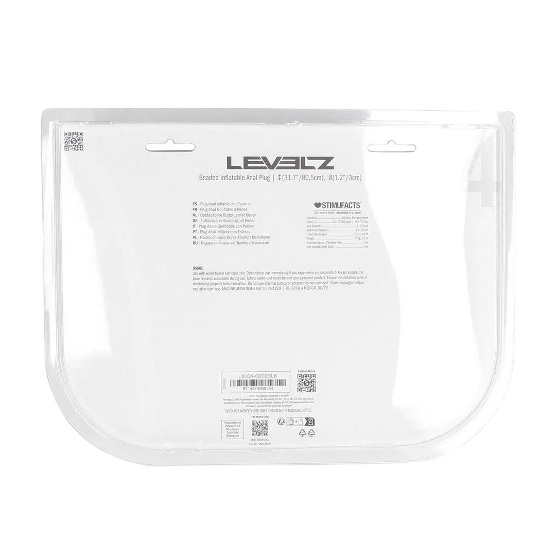 Beaded Inflatable Silicone Anal Plug - Black