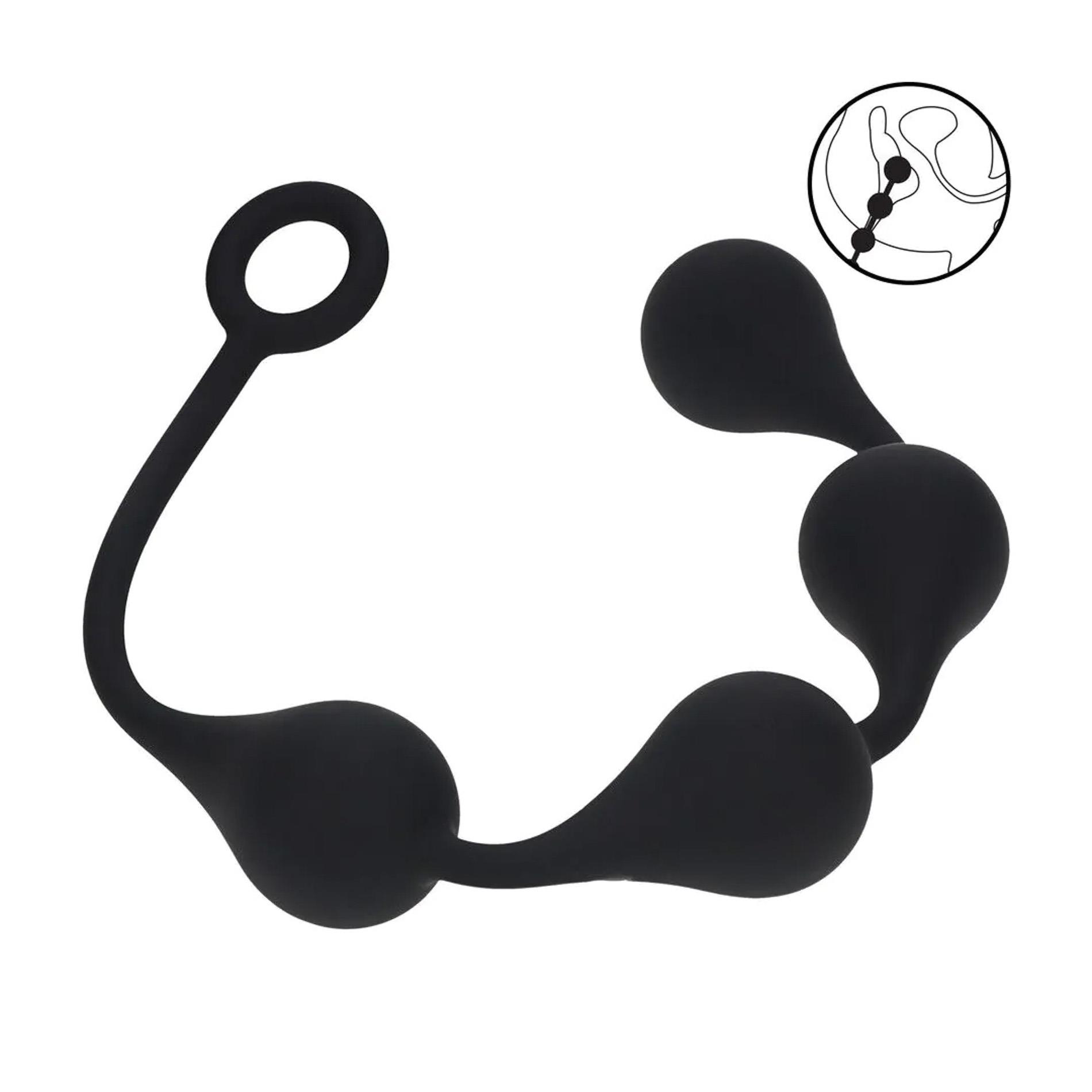Waterdrop Silicone Anal Balls - L - 40Mm - Black