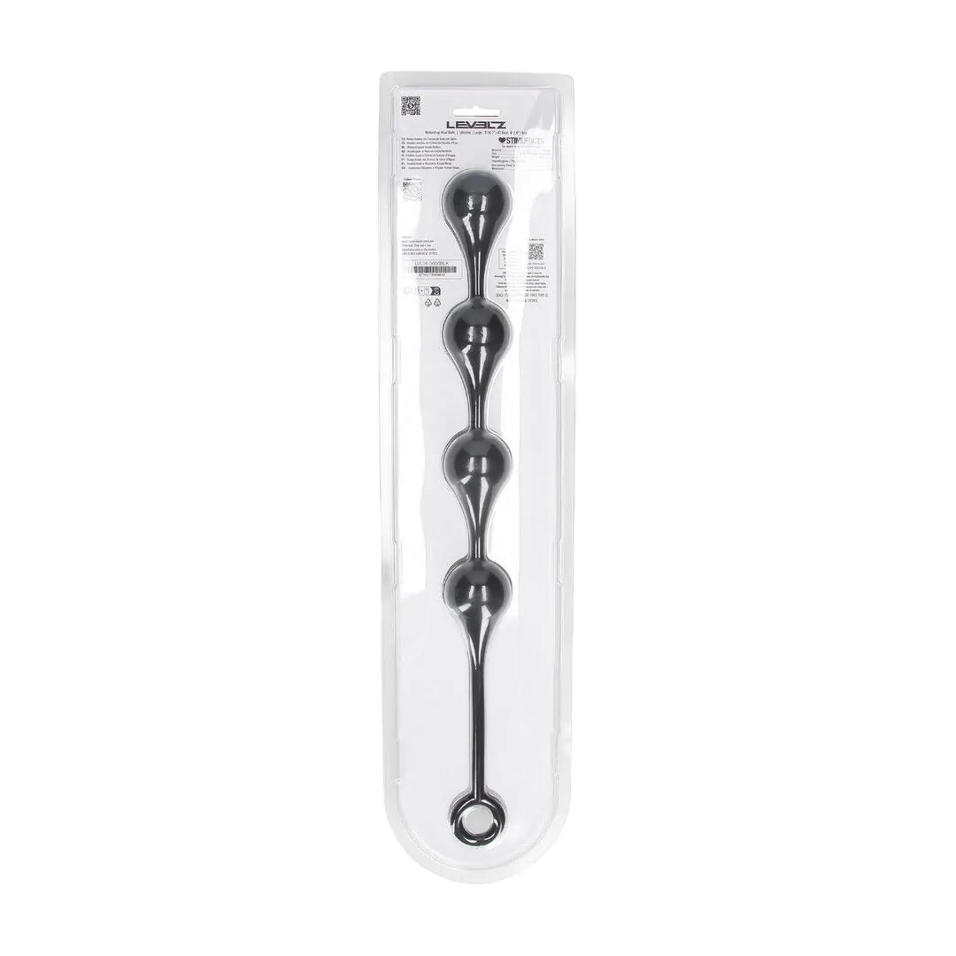 Waterdrop Silicone Anal Balls - L - 40Mm - Black