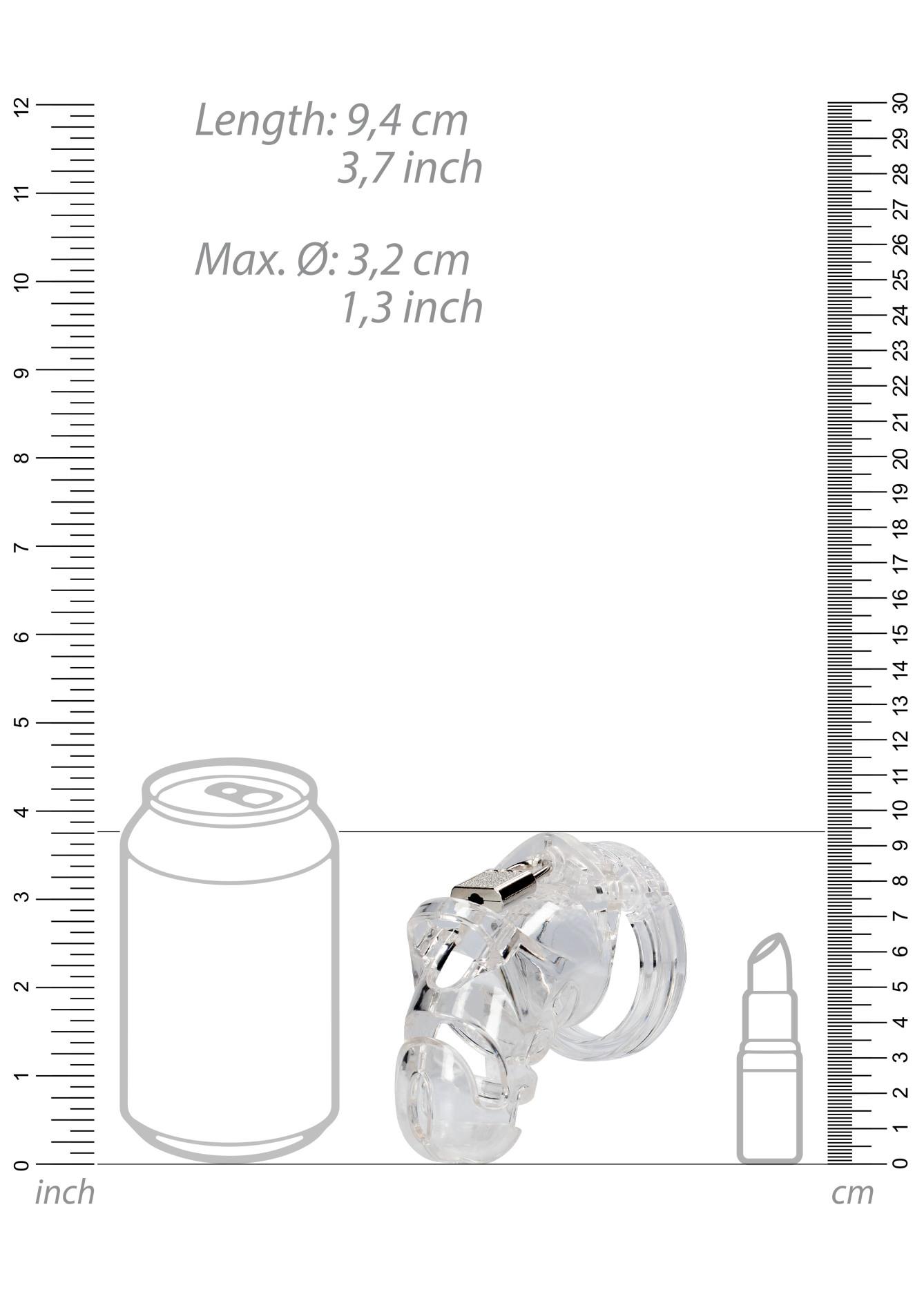 Model 25 - Chastity Cage - 3.5'' / 9 Cm - Transparent
