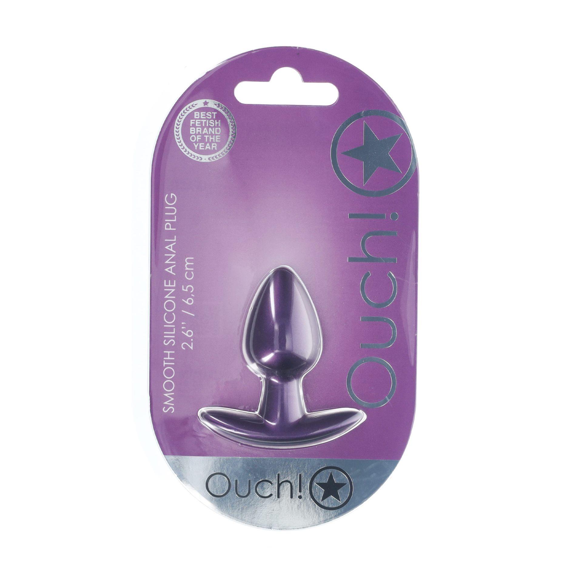 Smooth Silicone Anal Plug - Small - 2.6 / 6,5 Cm - Metallic Purple