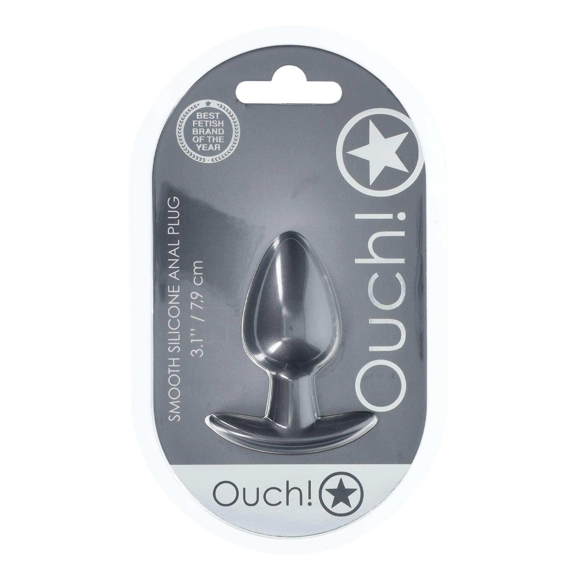 Smooth Silicone Anal Plug - Medium - 3.1 / 7,9 Cm - Gunmetal