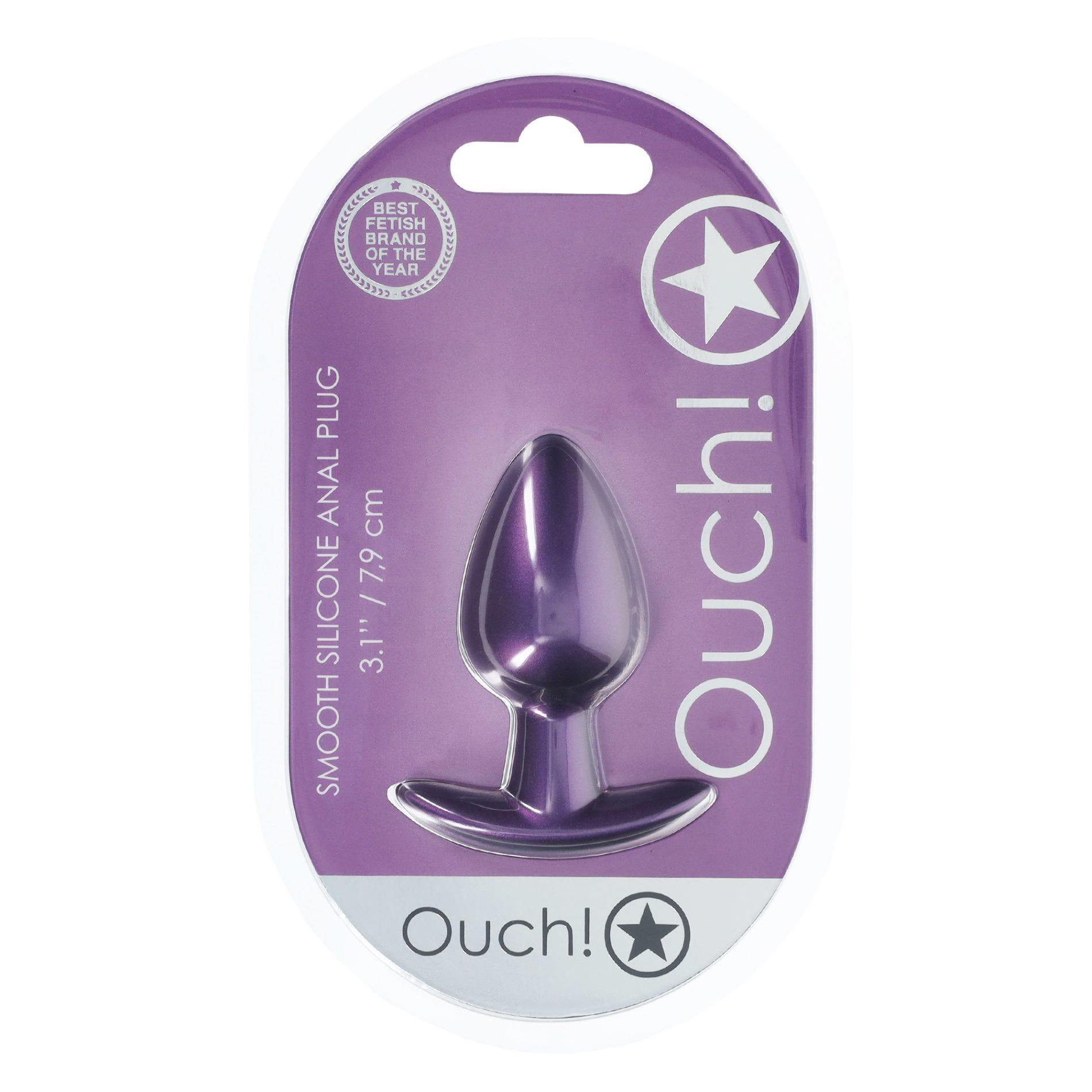 Smooth Silicone Anal Plug - Medium - 3.1 / 7,9 Cm - Metallic Purple