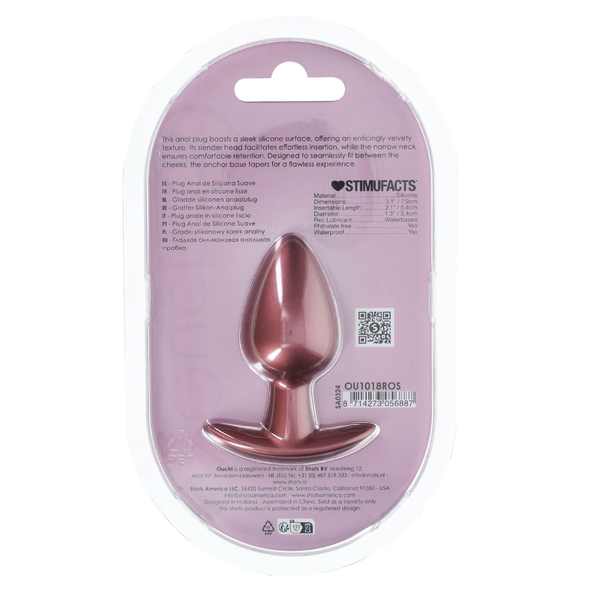 Smooth Silicone Anal Plug - Medium - 3.1 / 7,9 Cm - Rose Gold
