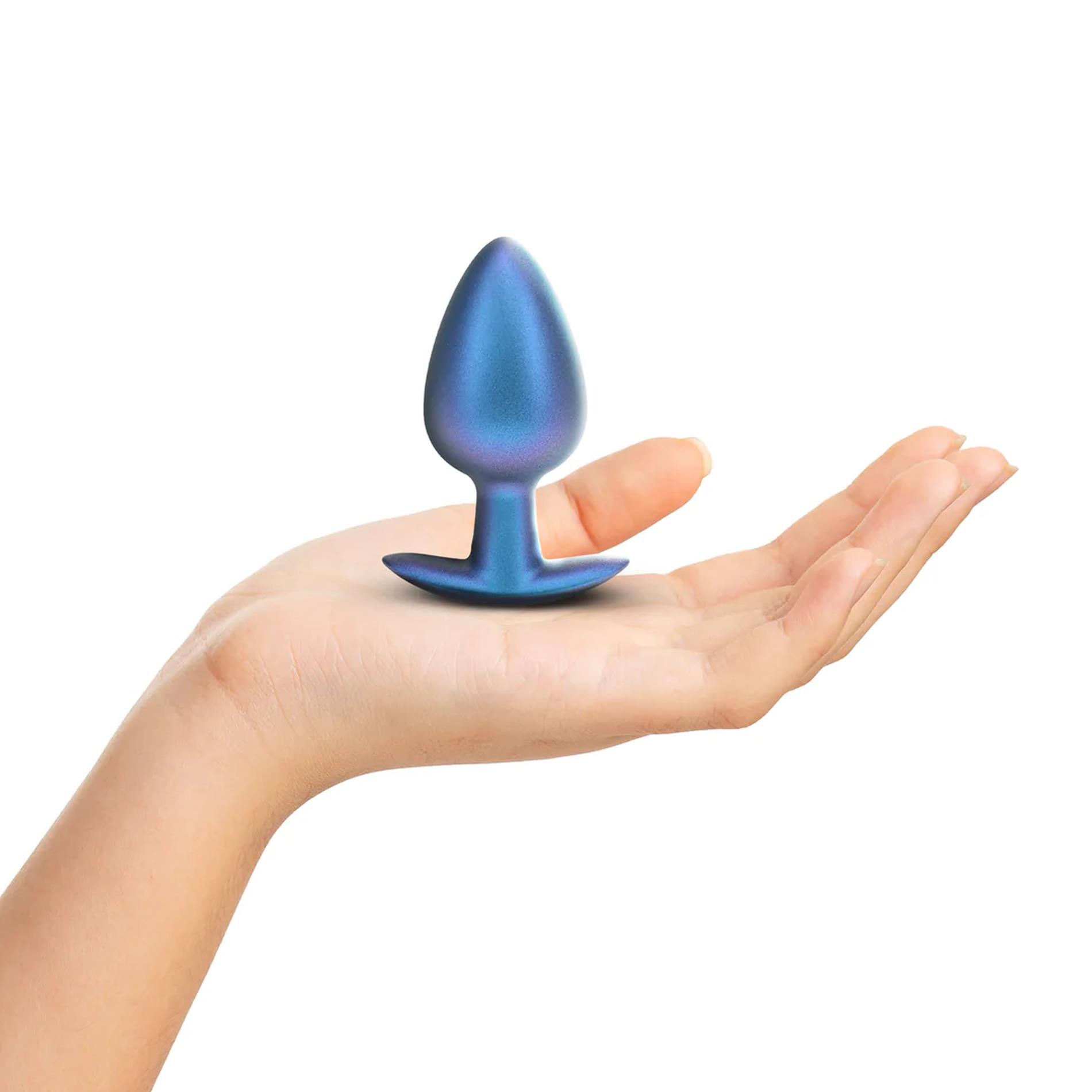 Smooth Silicone Anal Plug - Large - 3.5" / 8,9 Cm - Metallic Blue