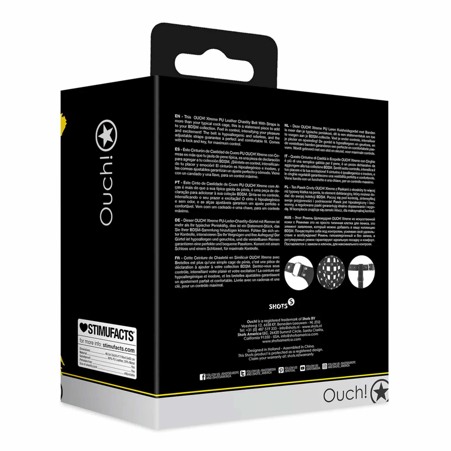 Pu Leather Chastity Jock - Black